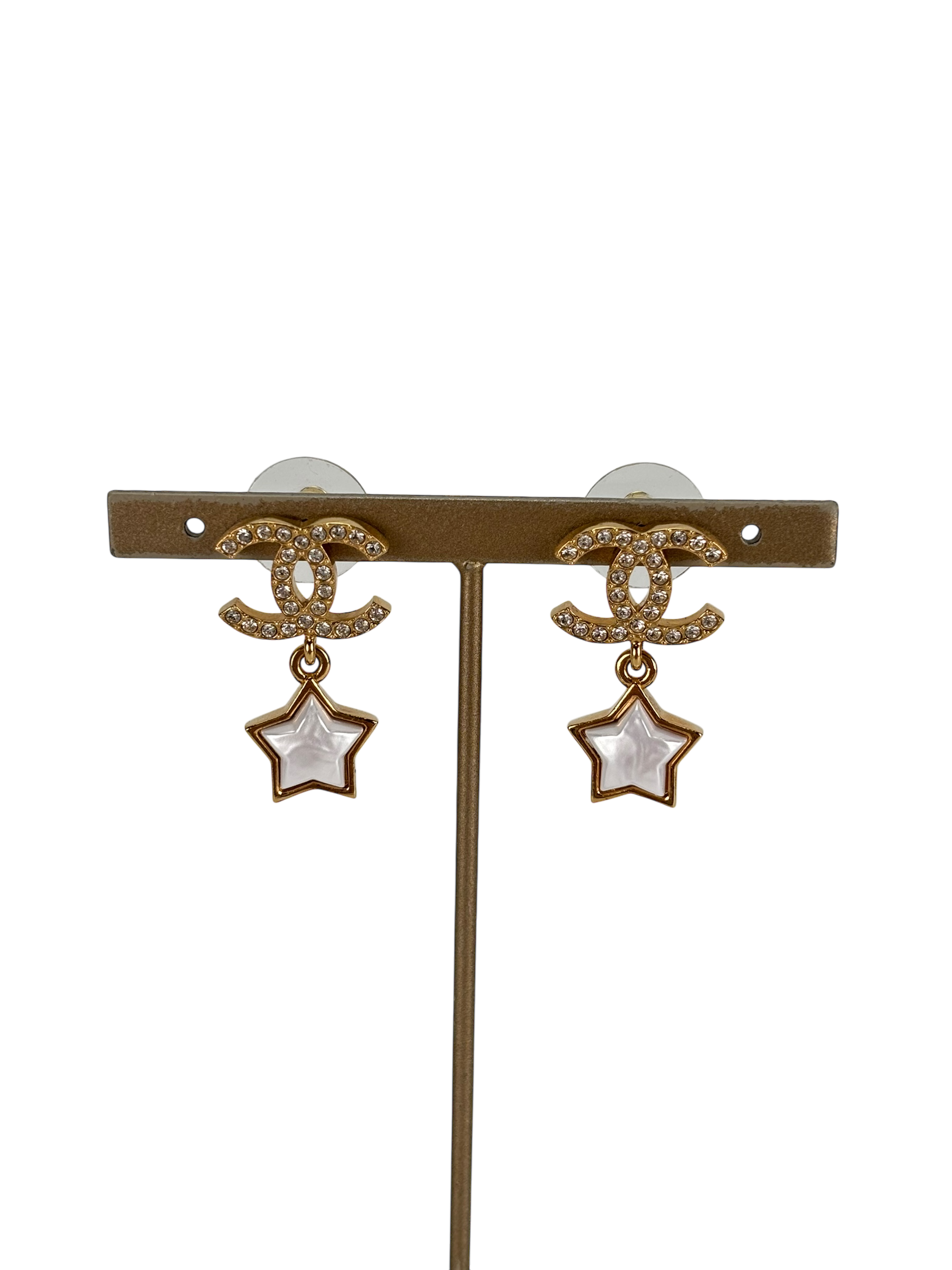 CHANEL - 24C Coco Mark ​​Star Bijou Gold Hardware Earrings 