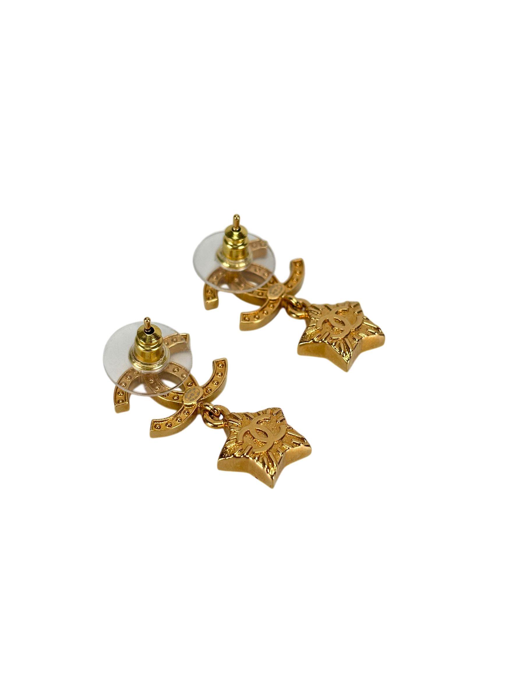 CHANEL - 24C Coco Mark ​​Star Bijou Gold Hardware Earrings 