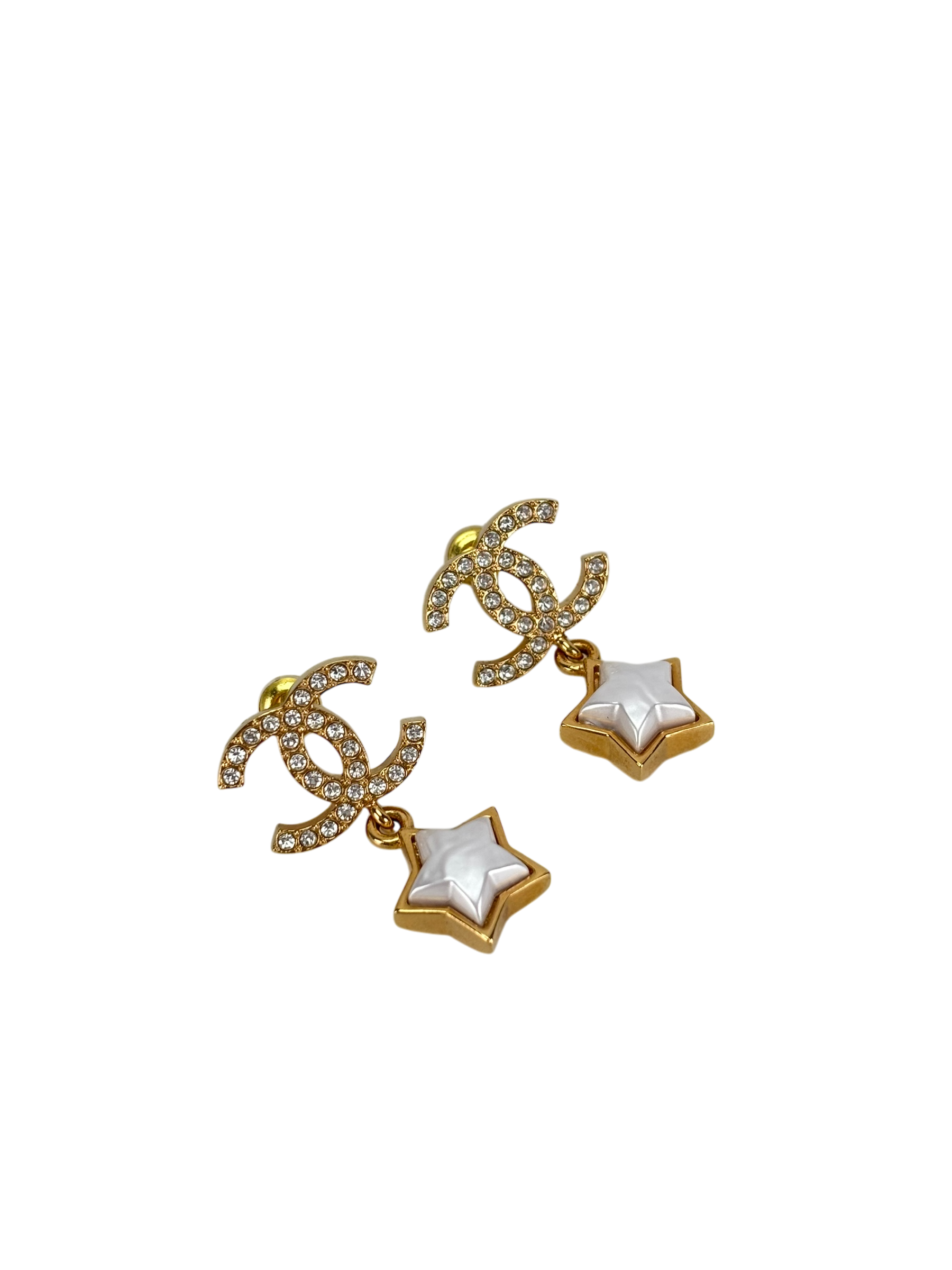CHANEL - 24C Coco Mark ​​Star Bijou Gold Hardware Earrings 