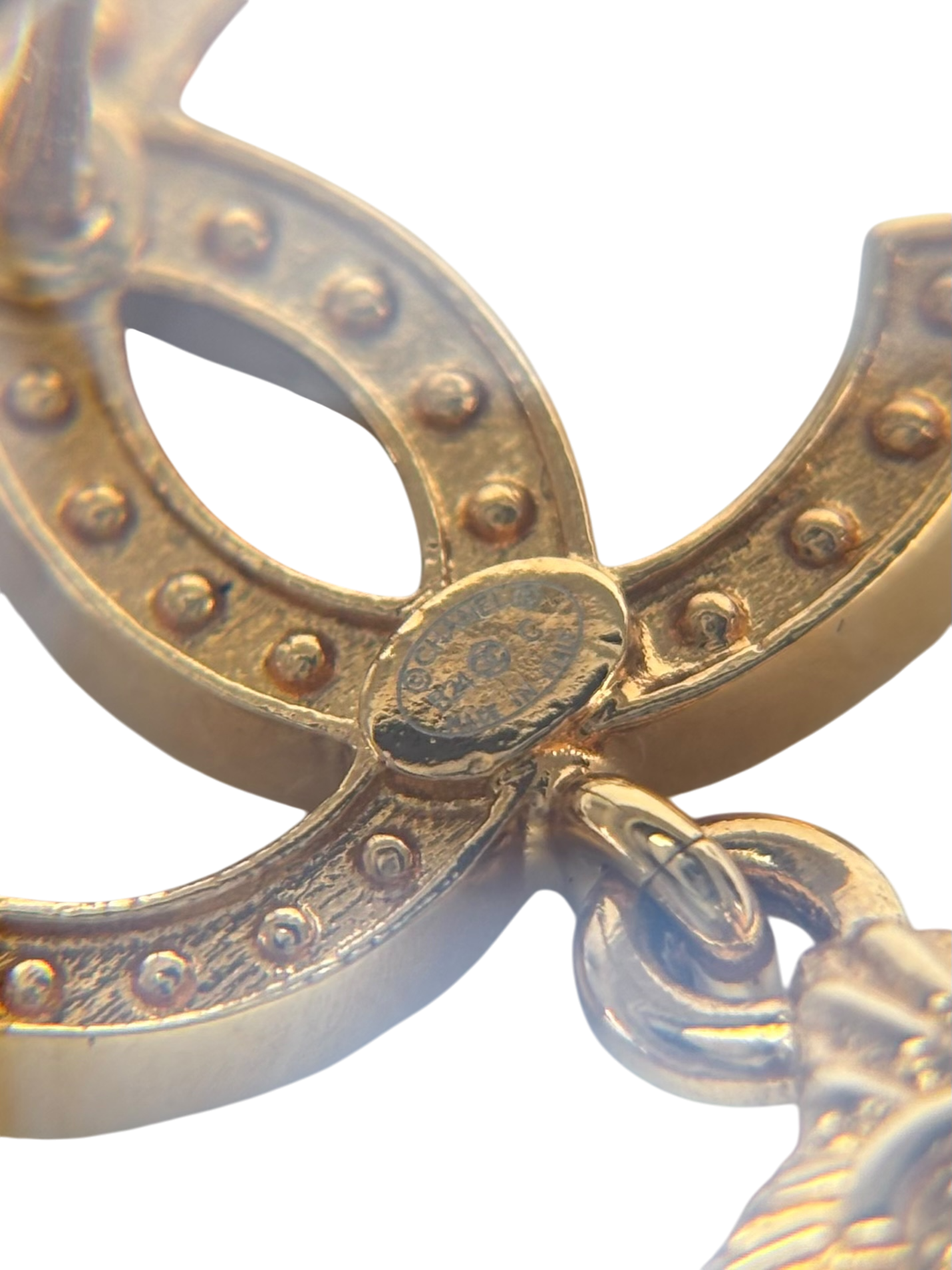 CHANEL - 24C Coco Mark ​​Star Bijou Gold Hardware Earrings 