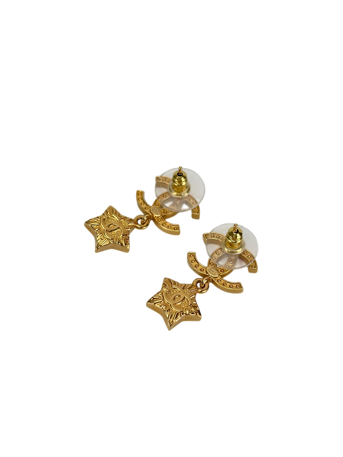 CHANEL - 24C Coco Mark ​​Star Bijou Gold Hardware Earrings 