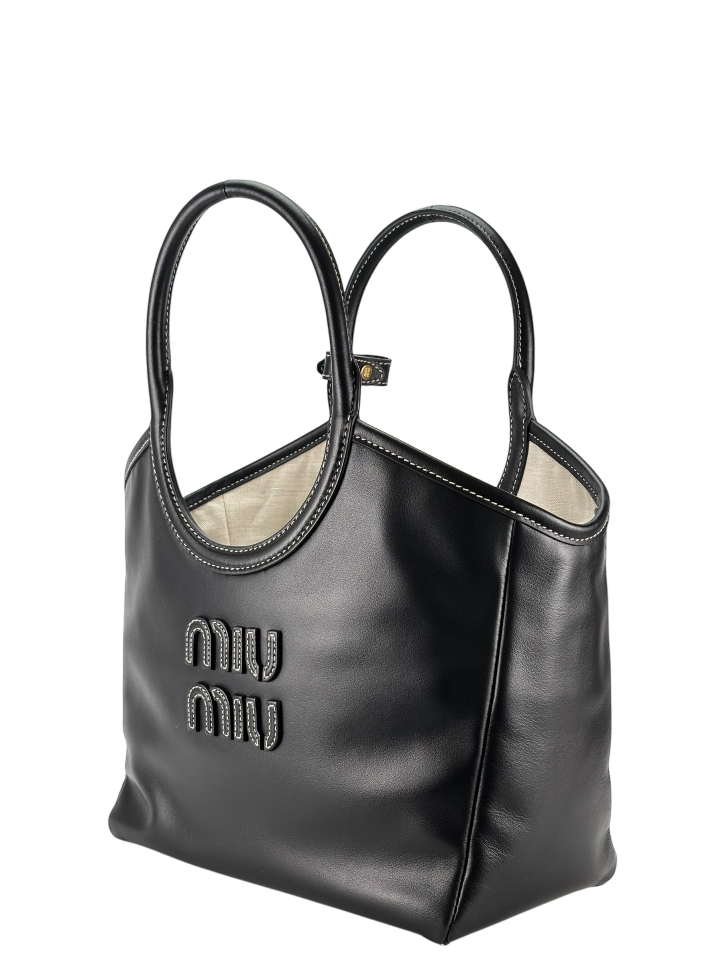 MIUMIU - Black IVY leather bag Gold-tone hardware