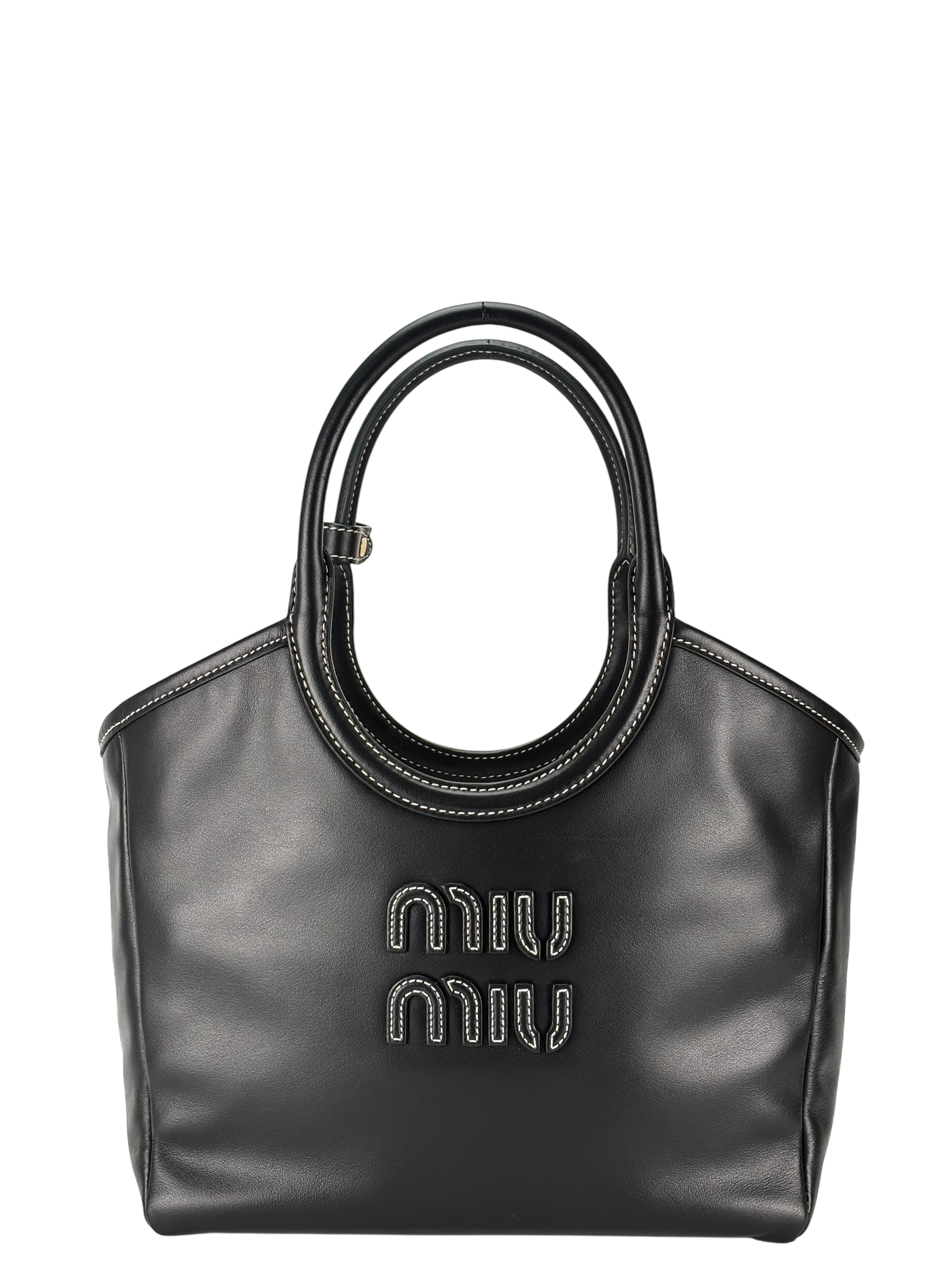 MIUMIU - Black IVY leather bag Gold-tone hardware