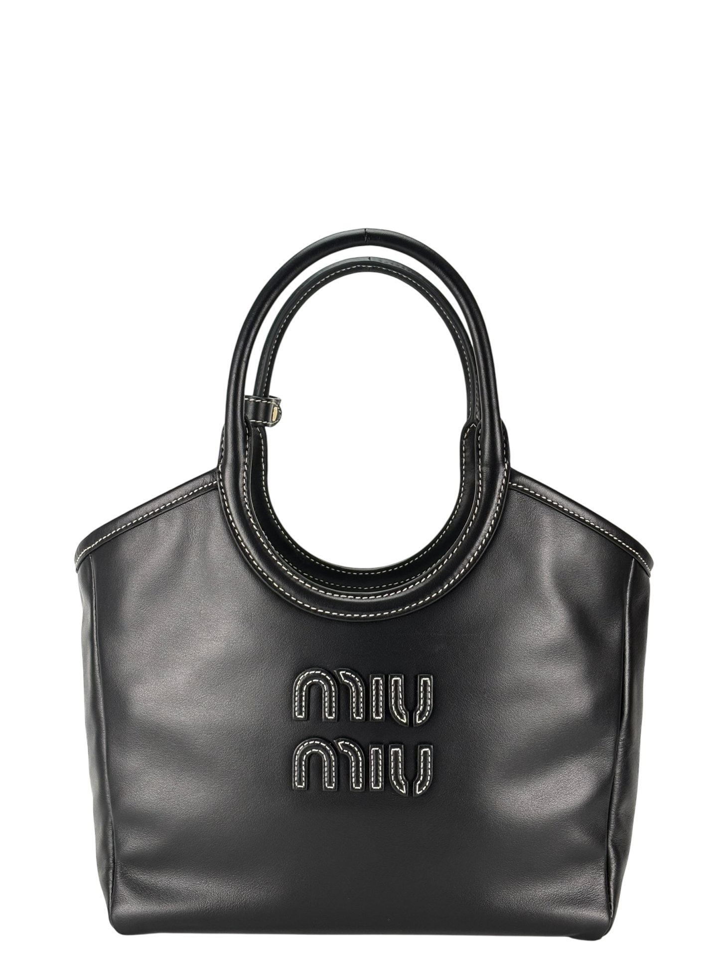 MIUMIU - Black IVY leather bag Gold-tone hardware