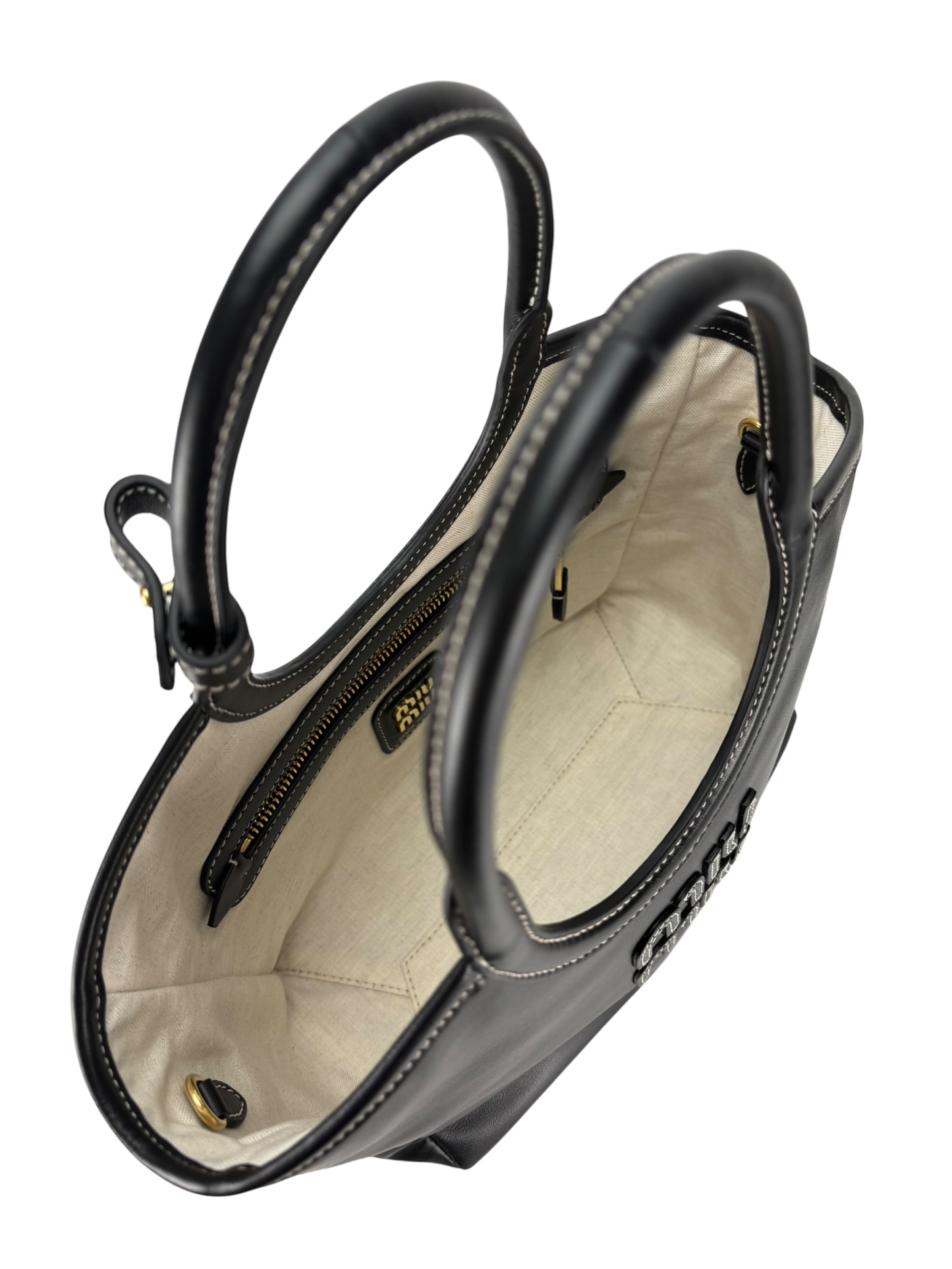 MIUMIU - Black IVY leather bag Gold-tone hardware