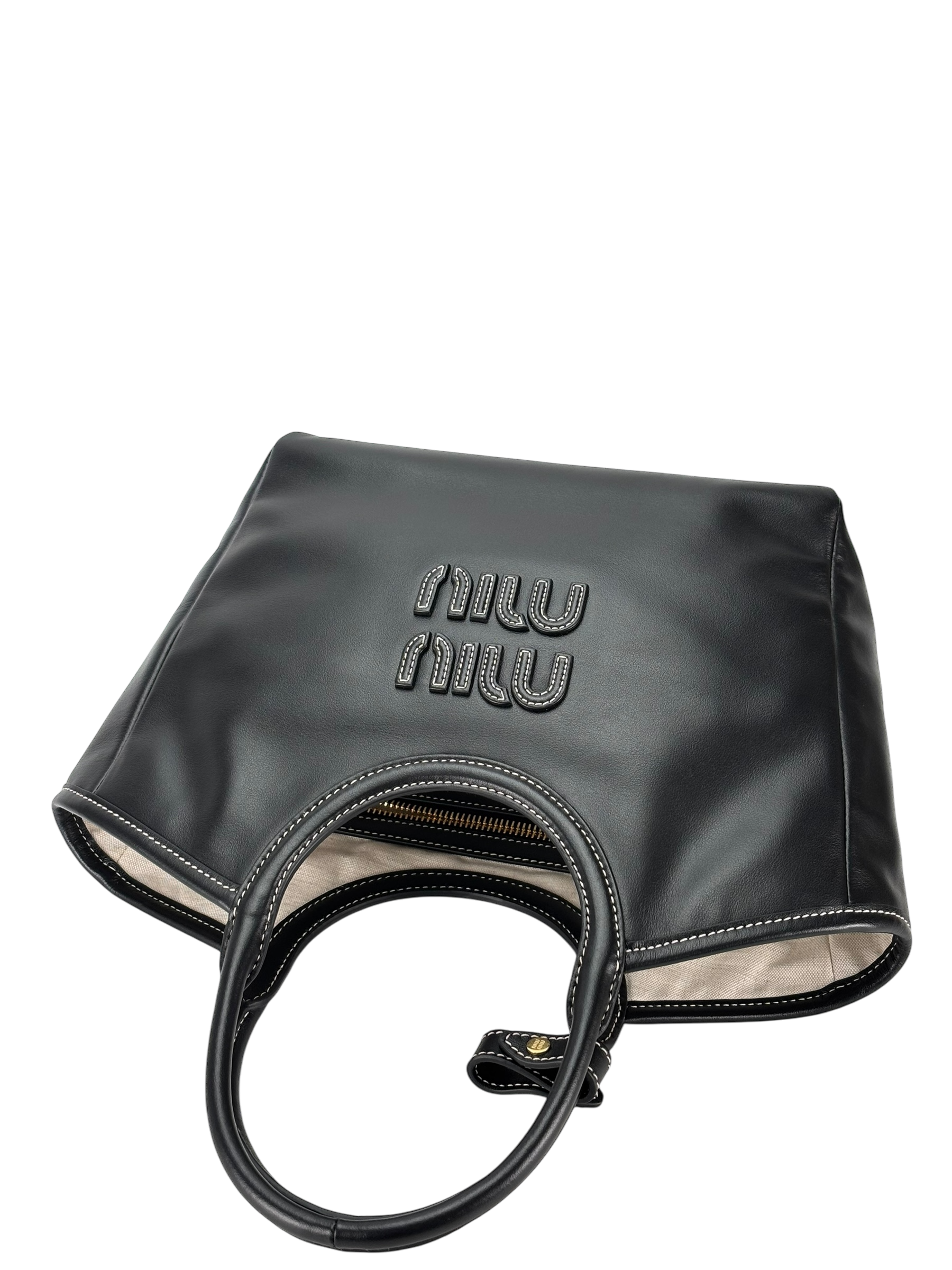 MIUMIU - Black IVY leather bag Gold-tone hardware