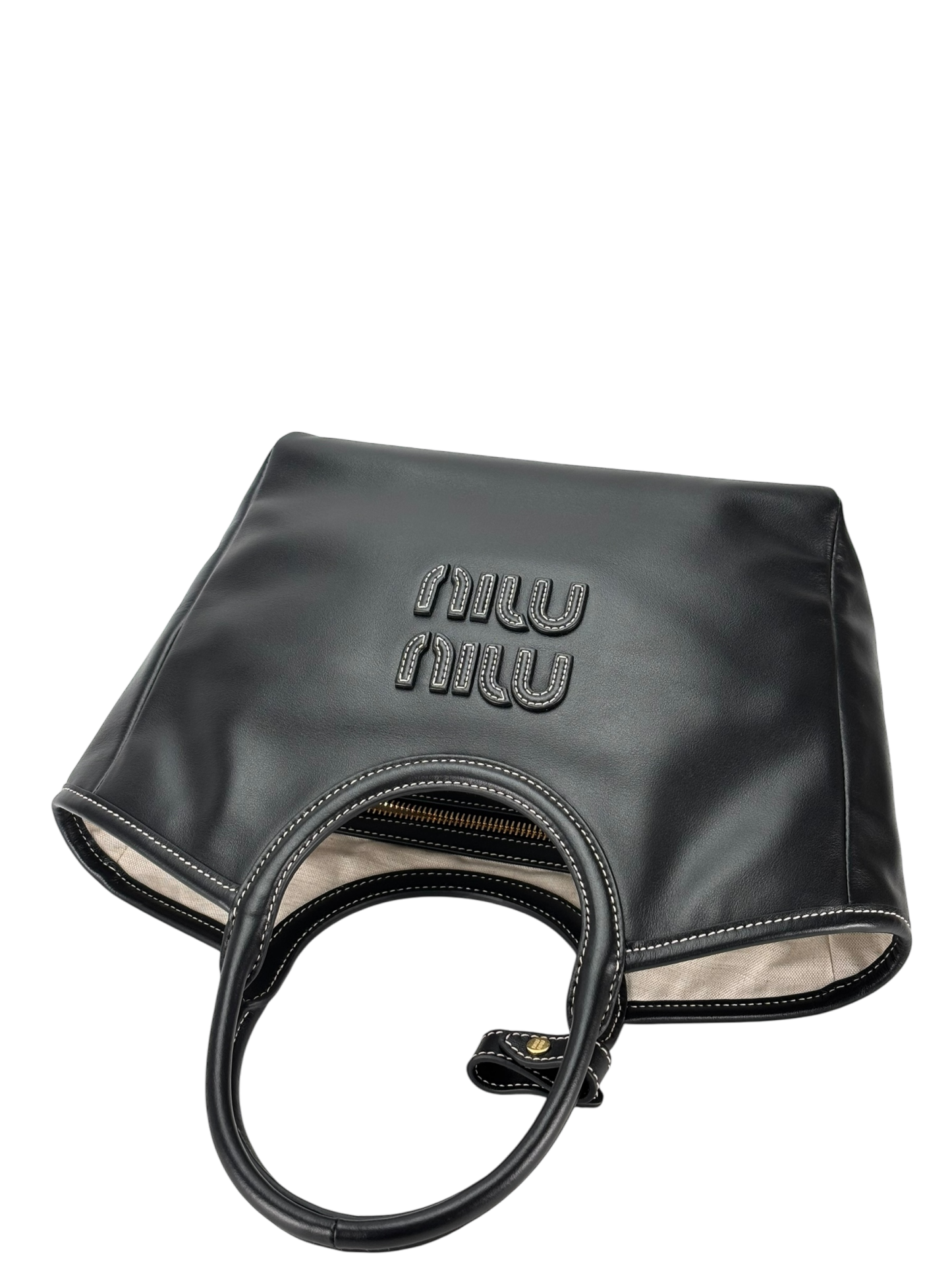MIUMIU - Black IVY leather bag Gold-tone hardware