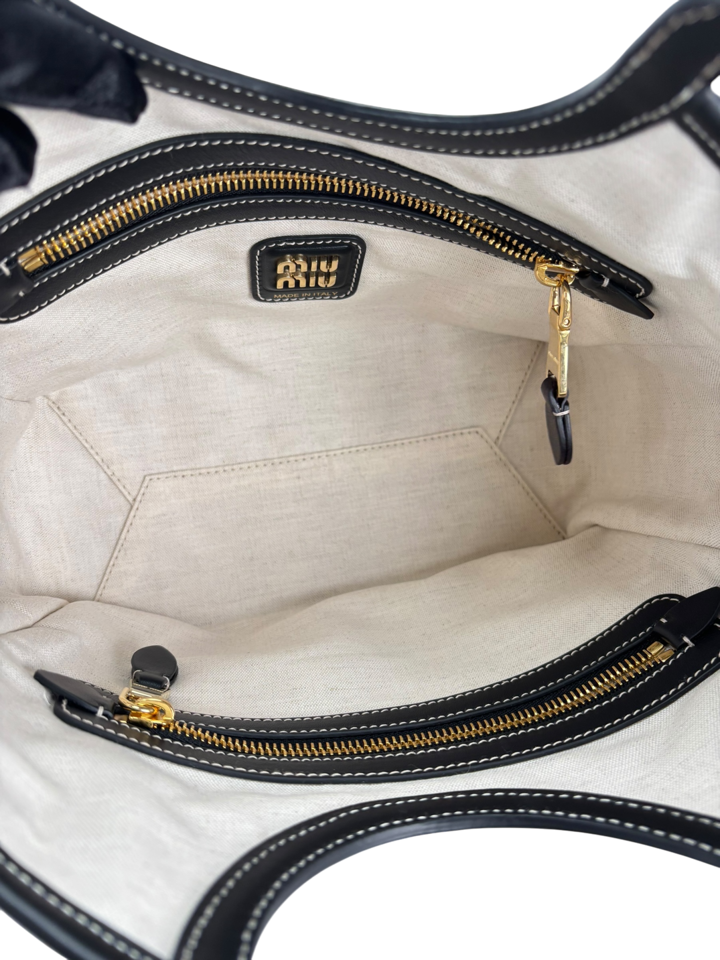 MIUMIU - Black IVY leather bag Gold-tone hardware