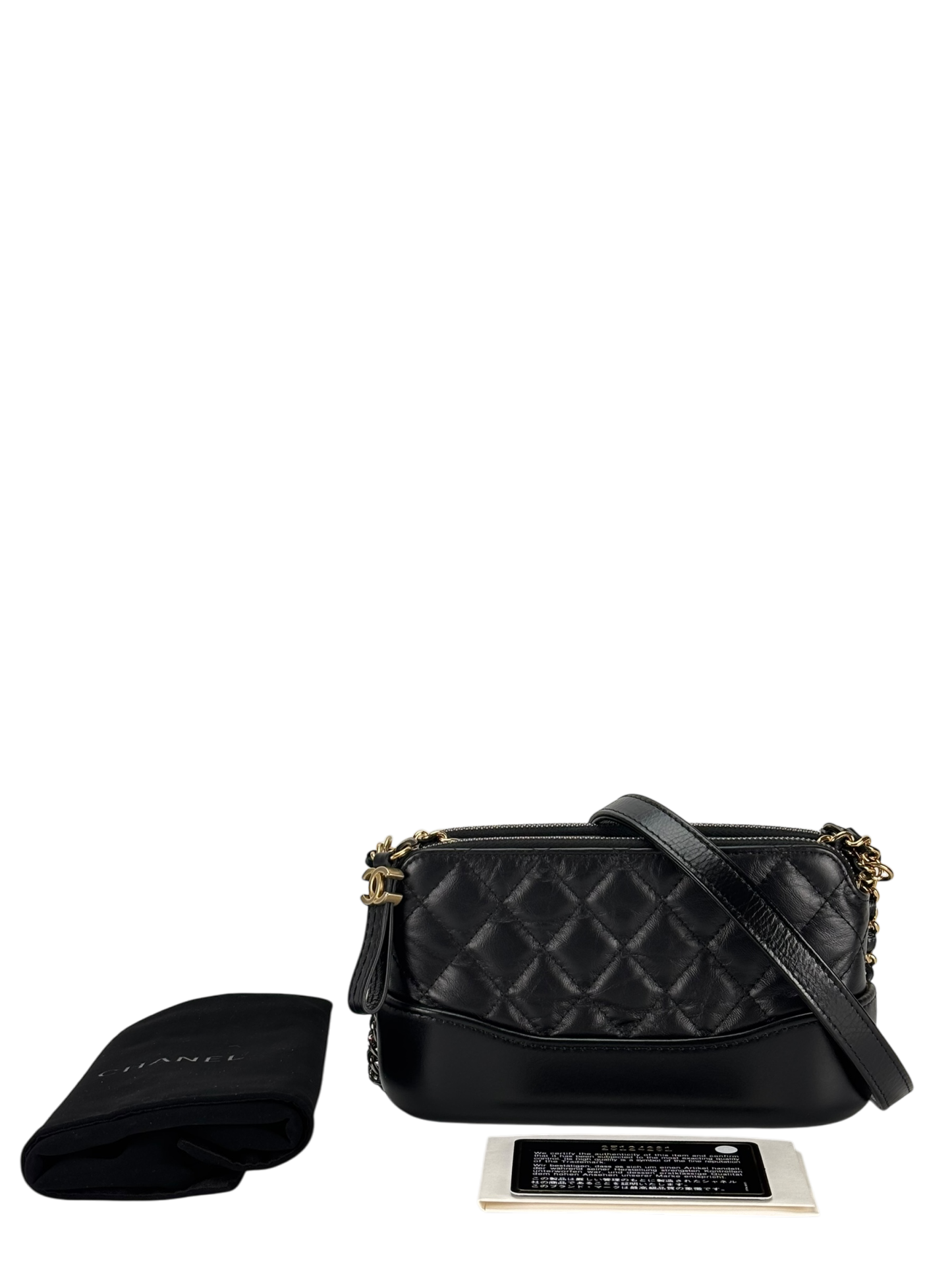 CHANEL - Black Calfskin Mini Gabrielle Cross body Bag
