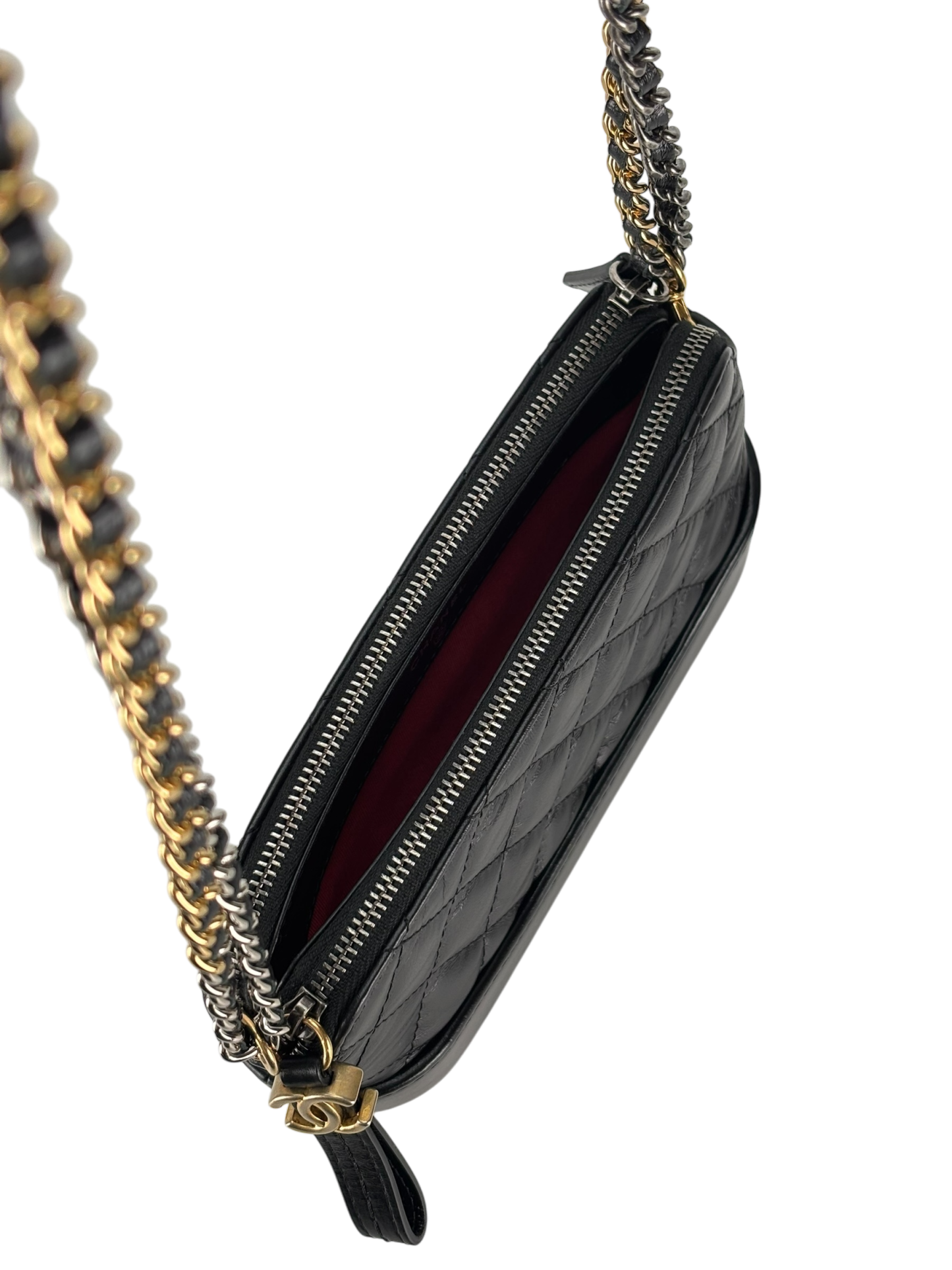 CHANEL - Black Calfskin Mini Gabrielle Cross body Bag