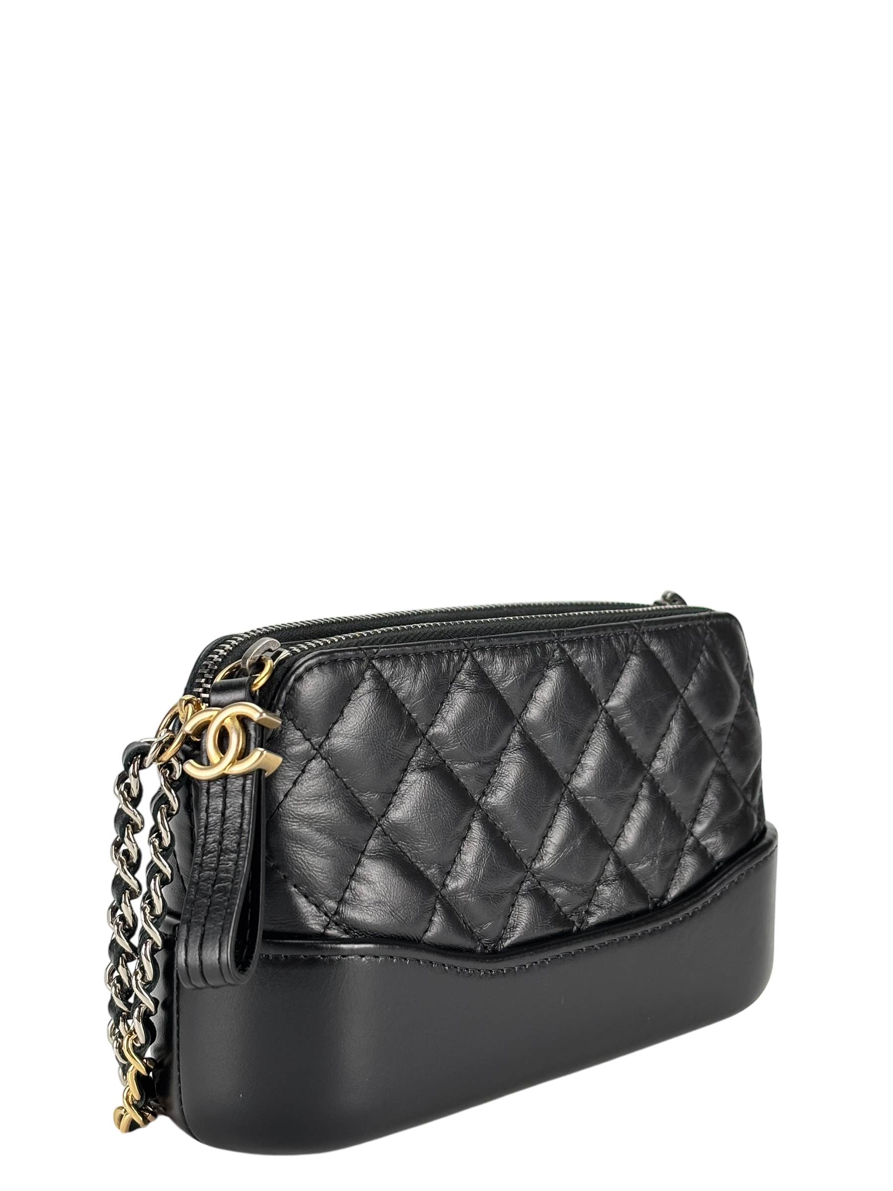 CHANEL - Black Calfskin Mini Gabrielle Cross body Bag