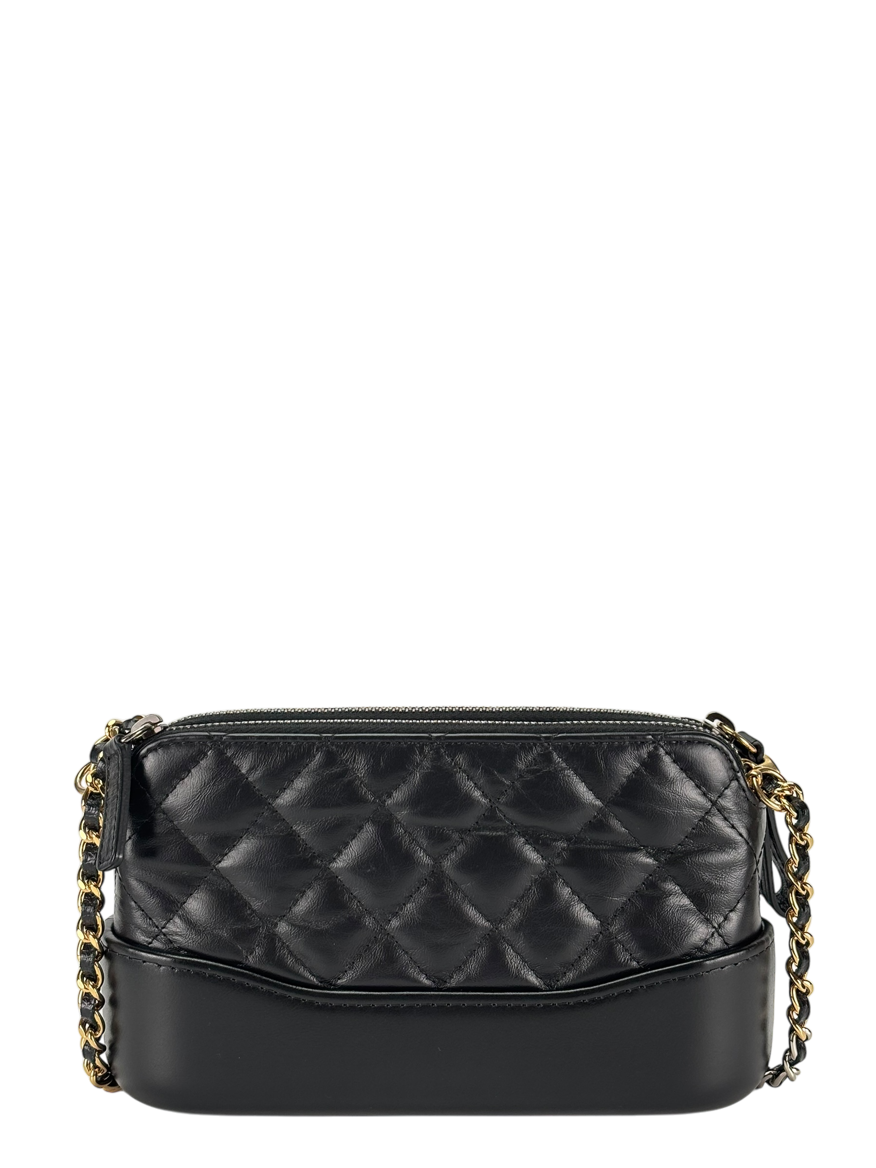 CHANEL -  Black Calfskin Mini Gabrielle Cross body Bag