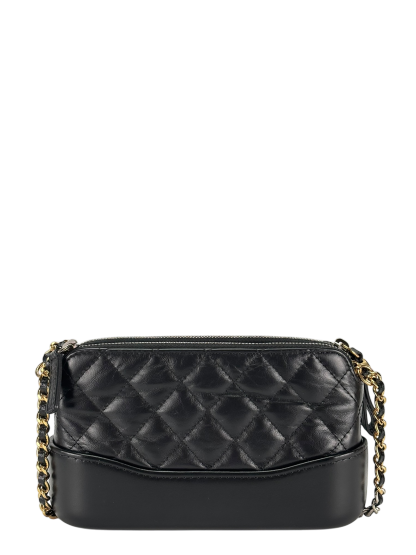 CHANEL -  Black Calfskin Mini Gabrielle Cross body Bag