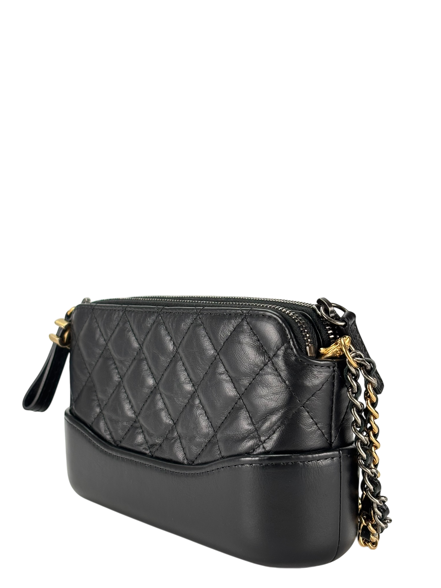 CHANEL - Black Calfskin Mini Gabrielle Cross body Bag