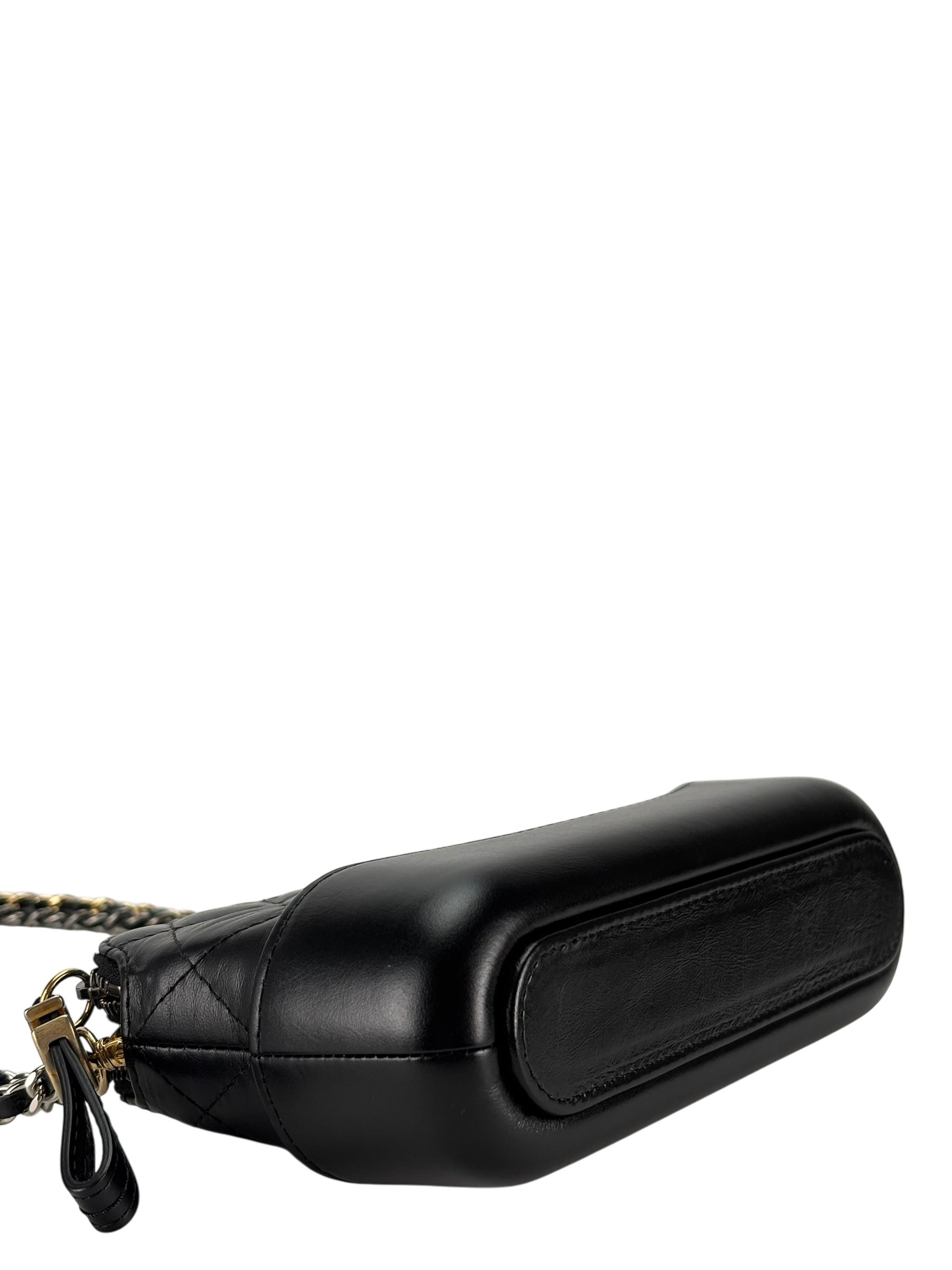 CHANEL - Black Calfskin Mini Gabrielle Cross body Bag