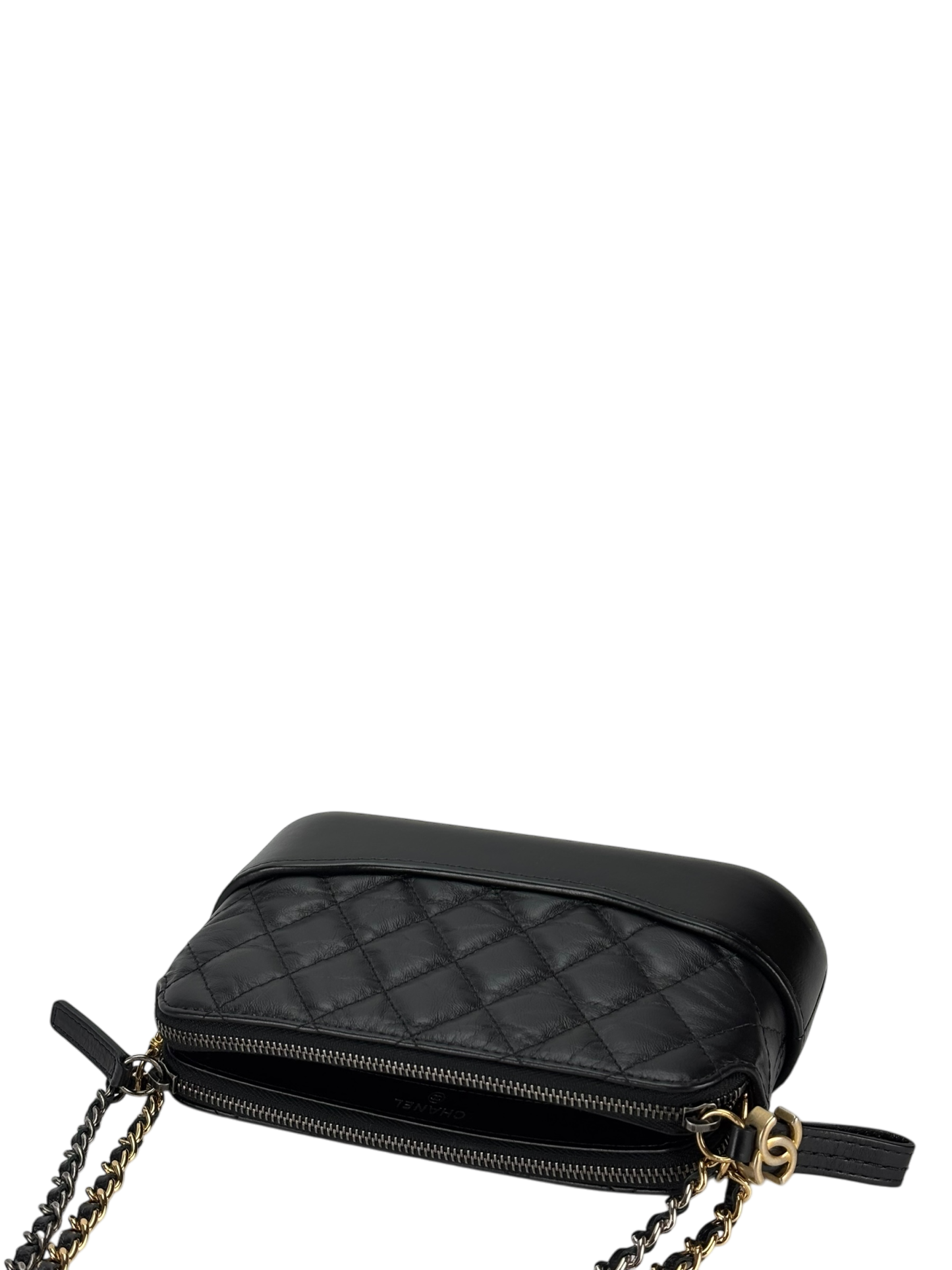 CHANEL - Black Calfskin Mini Gabrielle Cross body Bag