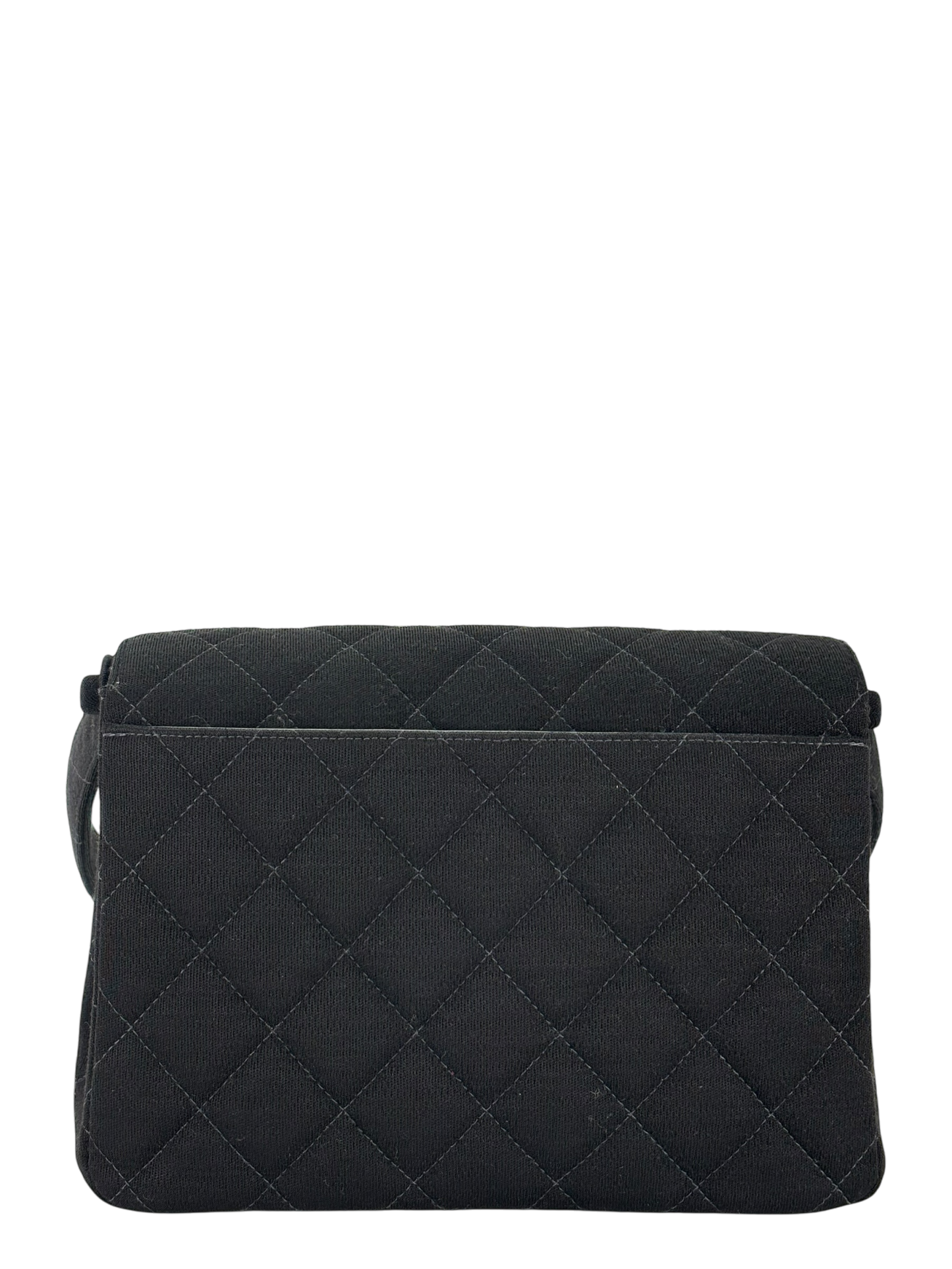 CHANEL - Black Fabric Turn lock Shoulder Bag 