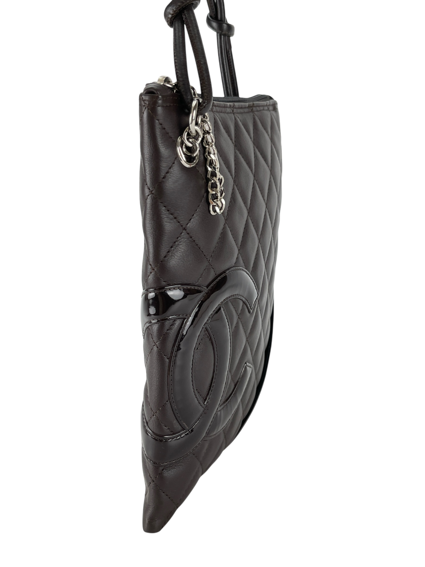 CHANEL - Brown Cambon Crossbody Bag Quilted Leather Medium
