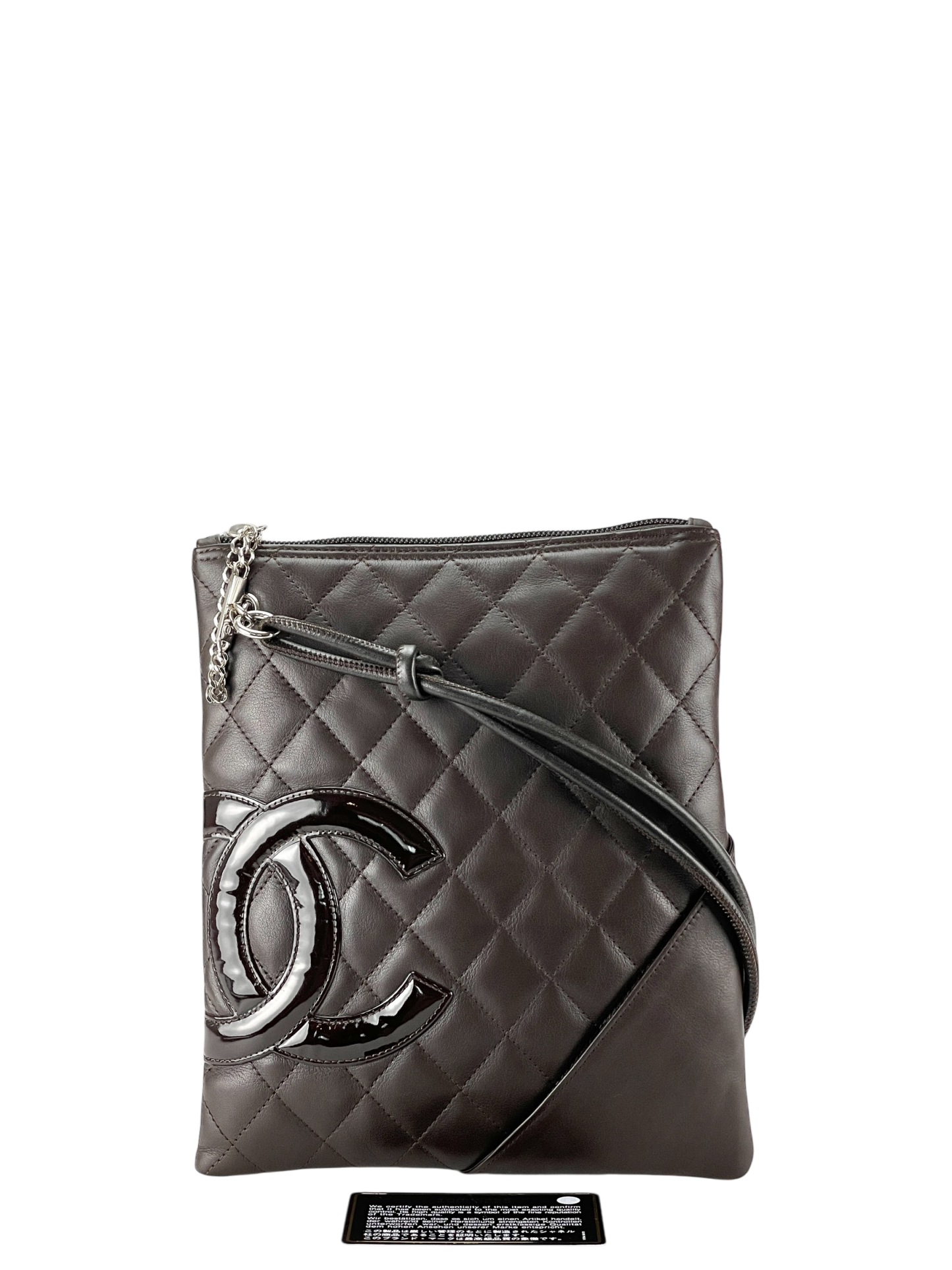 CHANEL - Brown Cambon Crossbody Bag Quilted Leather Medium