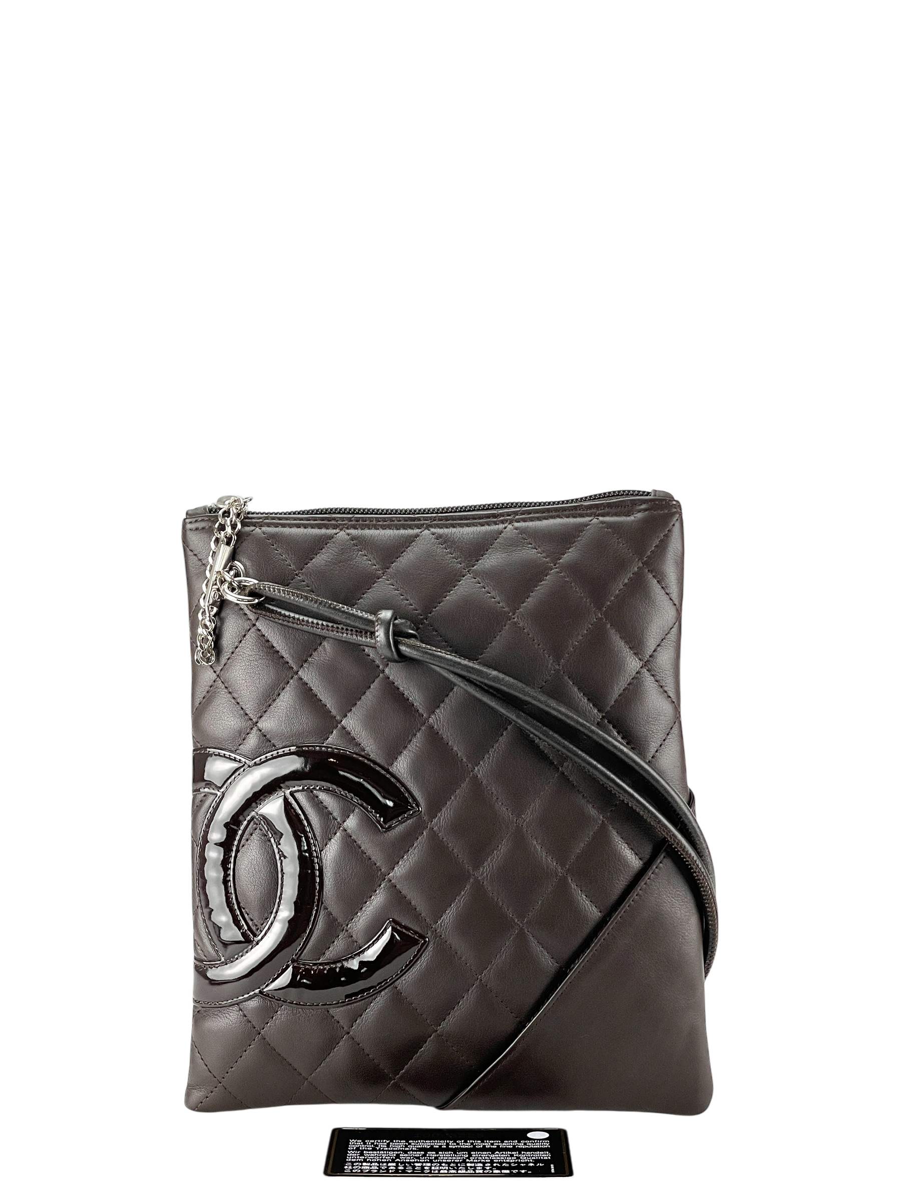 CHANEL - Brown Cambon Crossbody Bag Quilted Leather Medium