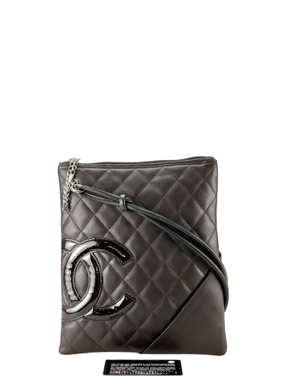CHANEL - Brown Cambon Crossbody Bag Quilted Leather Medium
