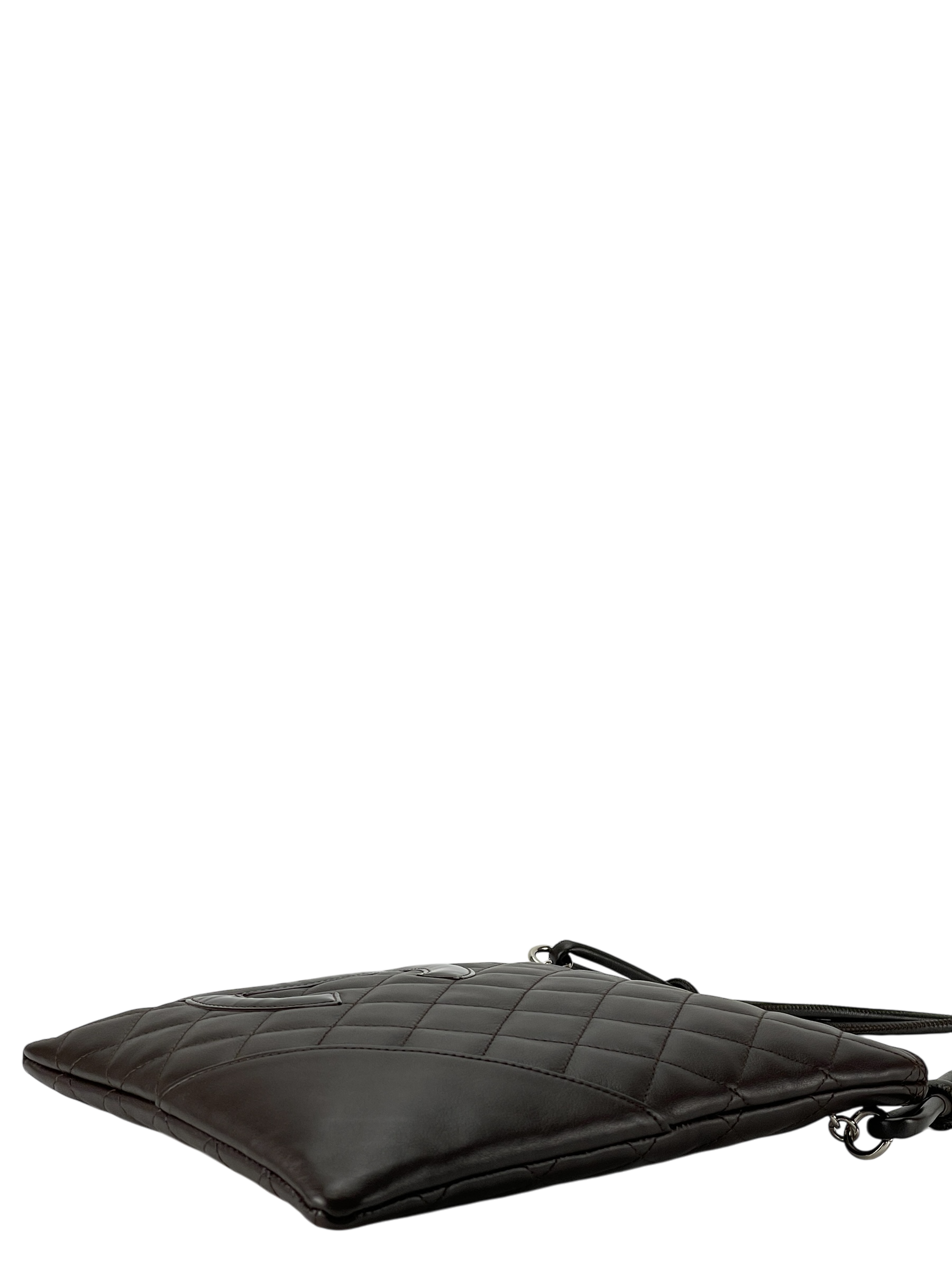 CHANEL - Brown Cambon Crossbody Bag Quilted Leather Medium