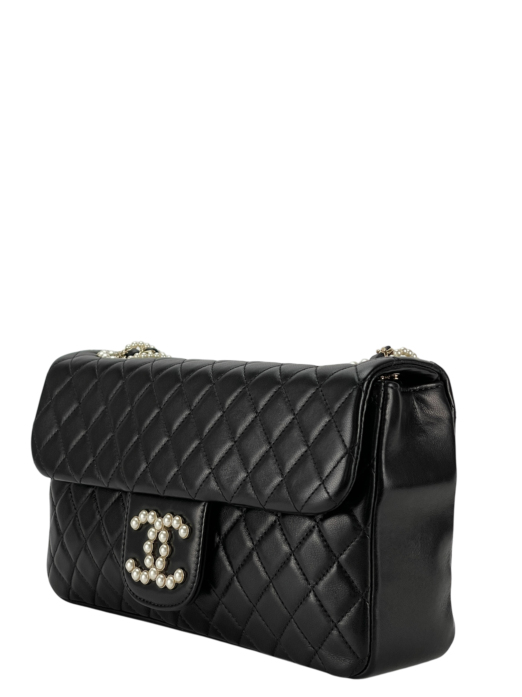 CHANEL - Black Quilted Lambskin Medium Westminster Flap Bag