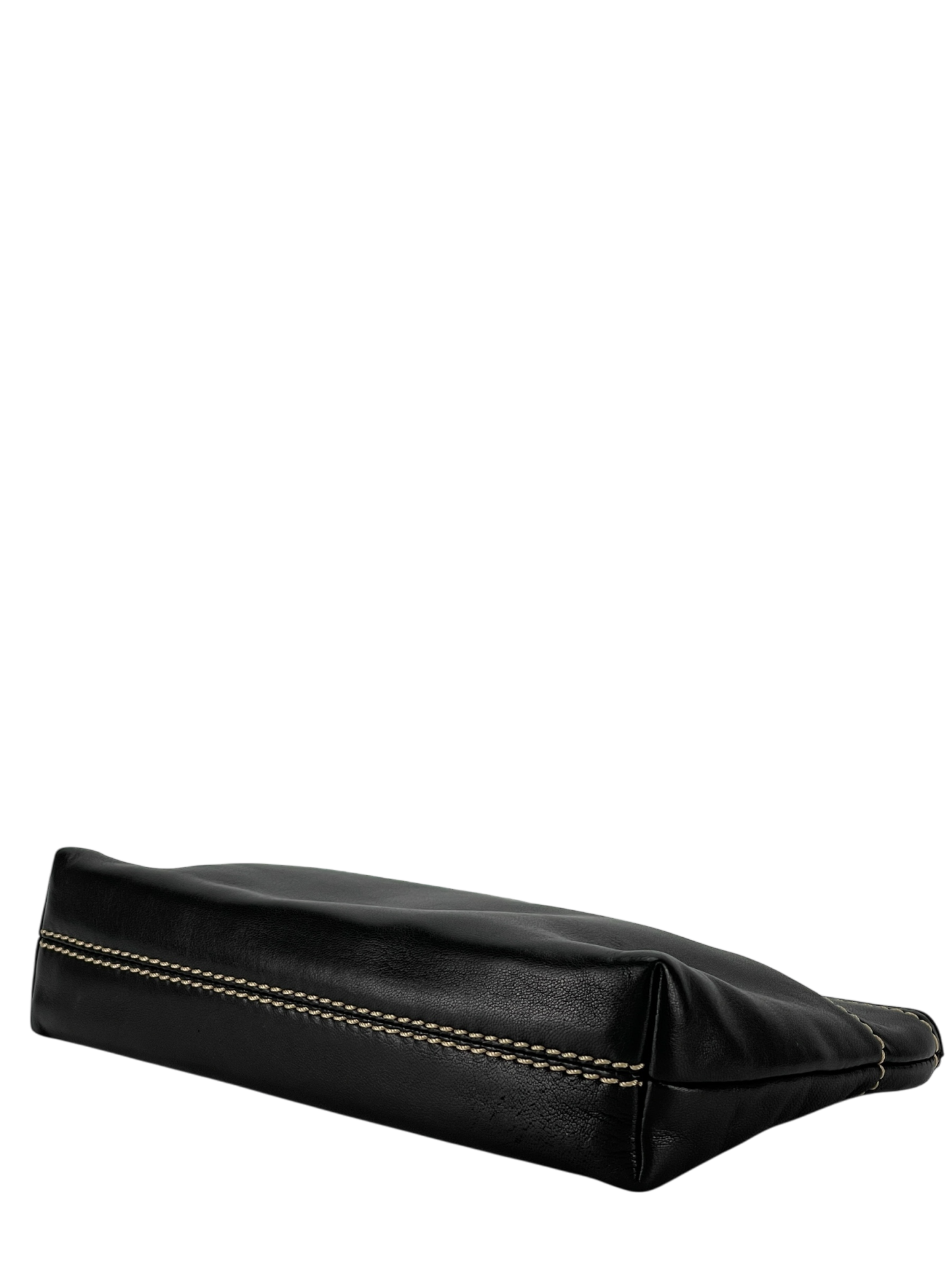 CHANEL - Black Lambskin Leather LAX Pochette Bag