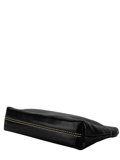 CHANEL - Black Lambskin Leather LAX Pochette Bag  