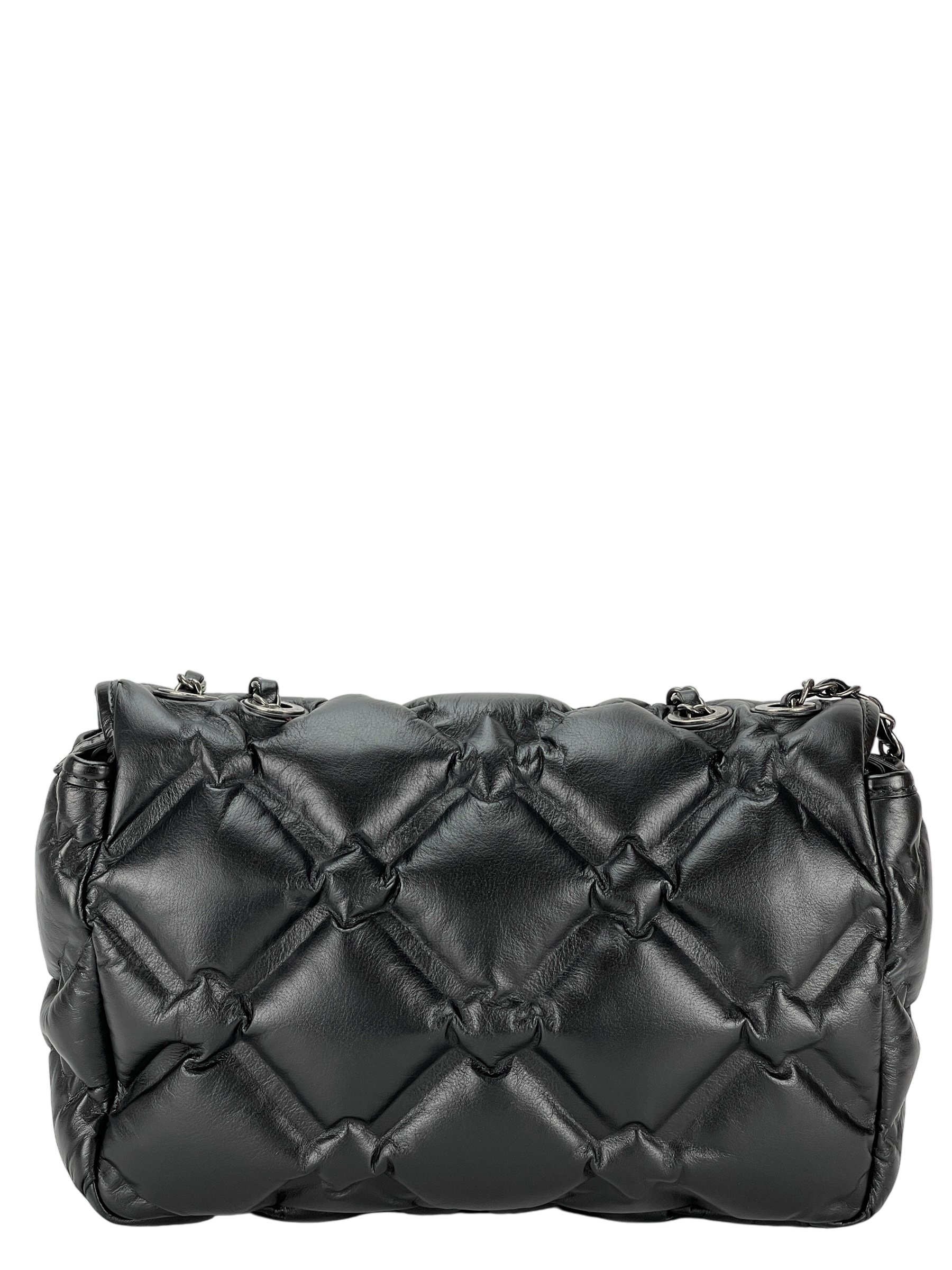 CHANEL - Black Bubble Quilt Chain Shoulder Bag