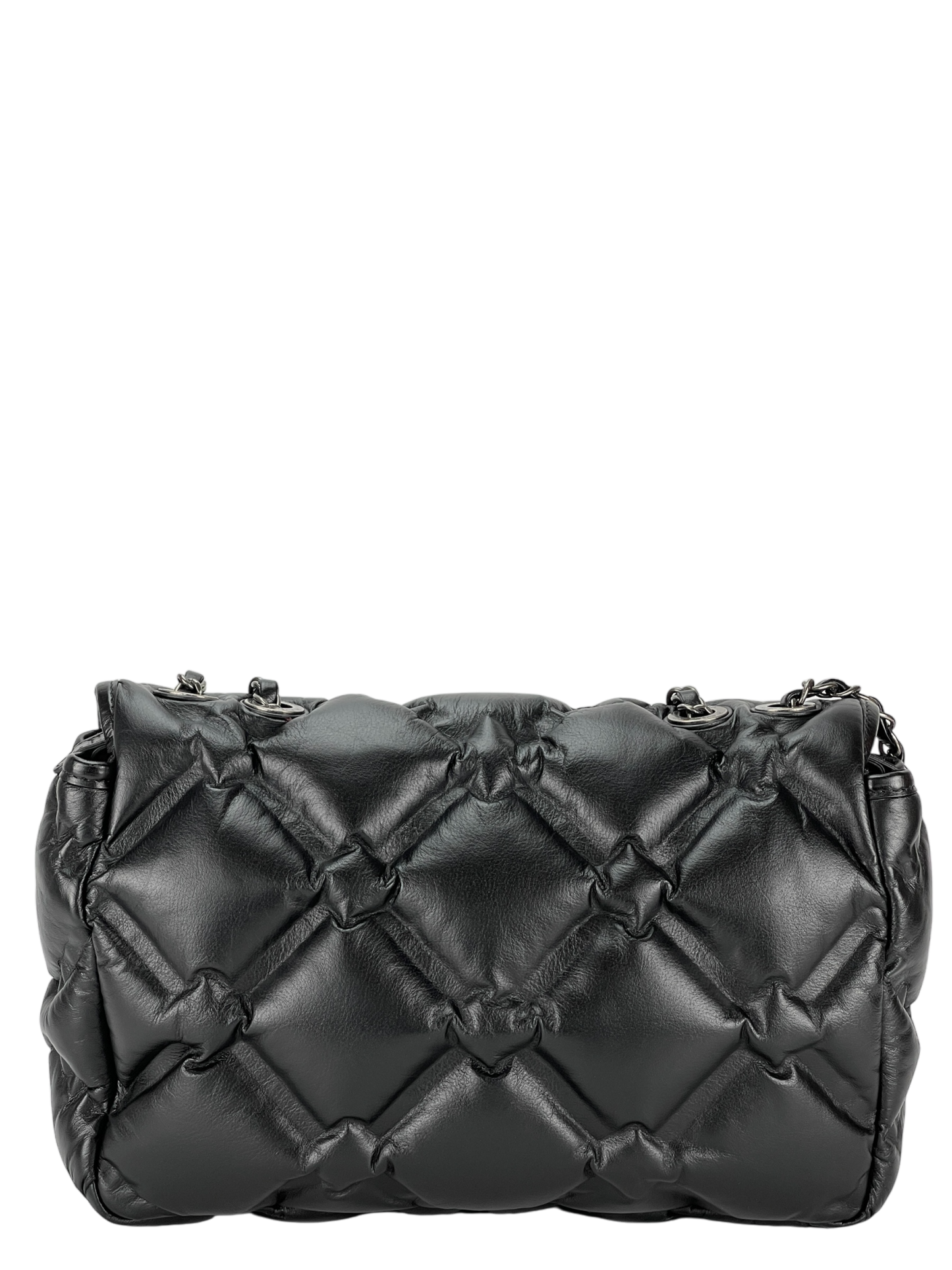 CHANEL - Black Bubble Quilt Chain Shoulder Bag