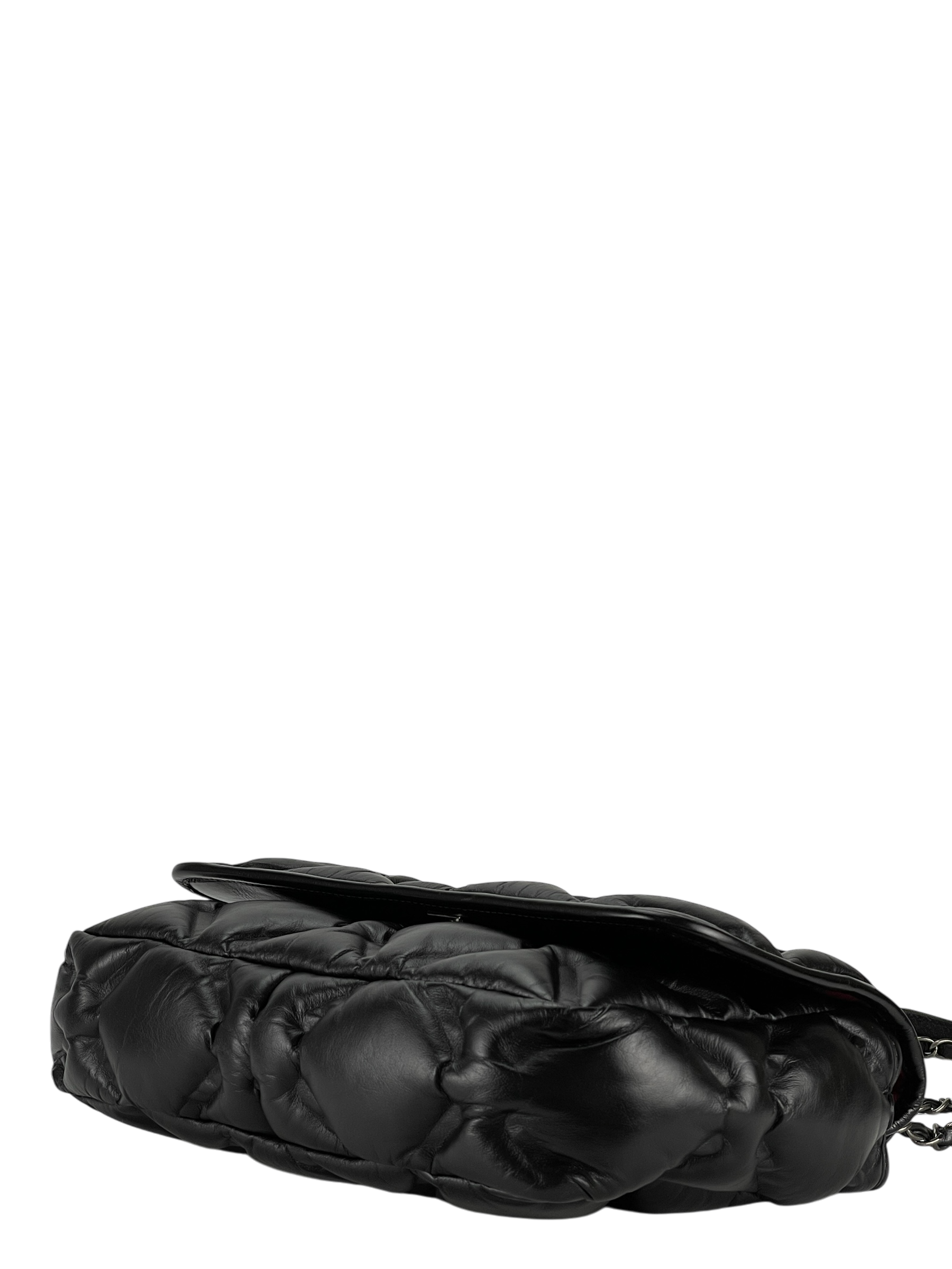 CHANEL - Black Bubble Quilt Chain Shoulder Bag