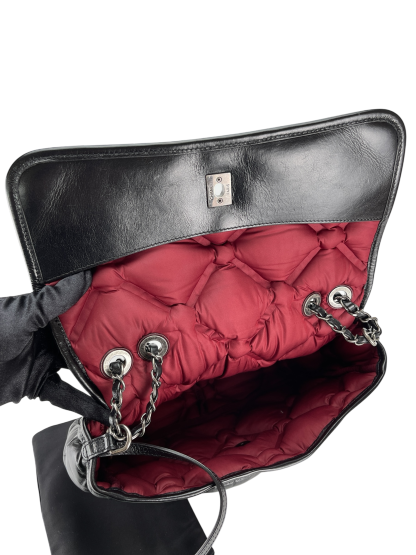 CHANEL - Black Bubble Quilt Chain Shoulder Bag