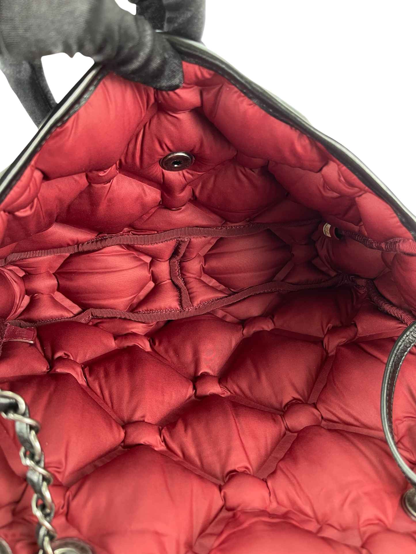 CHANEL - Black Bubble Quilt Chain Shoulder Bag