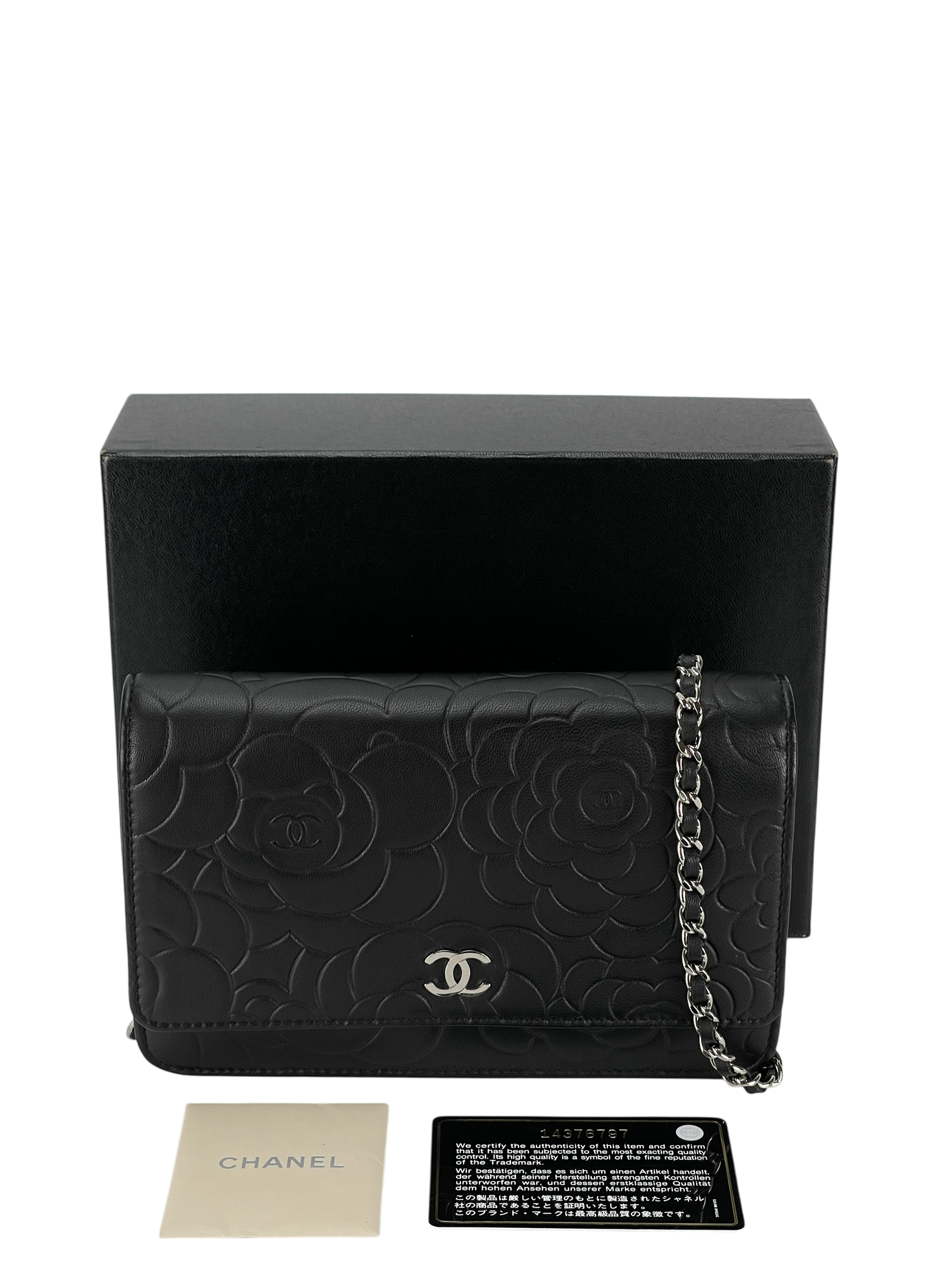 CHANEL - Coco Mark Camellia Lambskin Wallet Chain Bag (Woc)