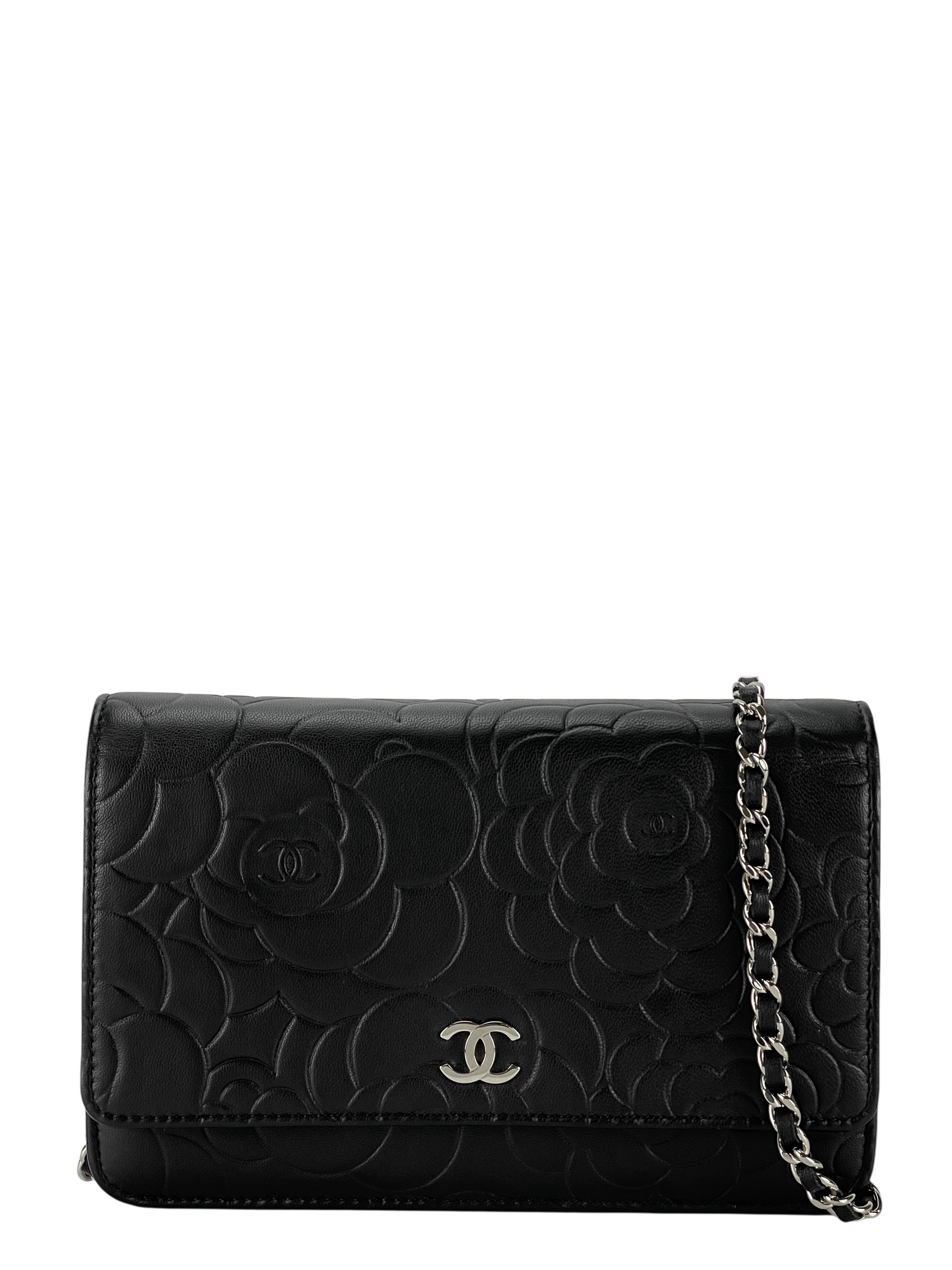 CHANEL - Coco Mark Camellia Lambskin Wallet Chain Bag (Woc)