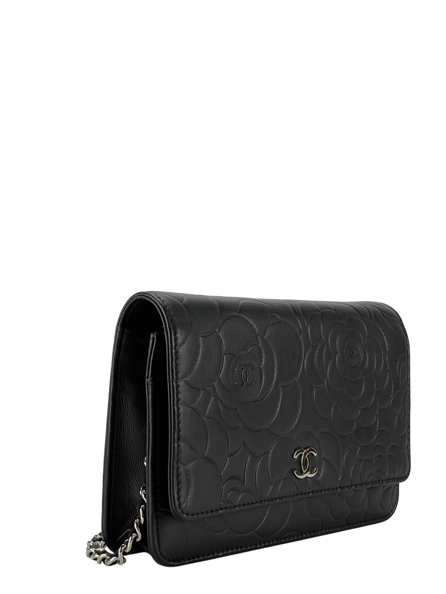 CHANEL - Coco Mark Camellia Lambskin Wallet Chain Bag (Woc)