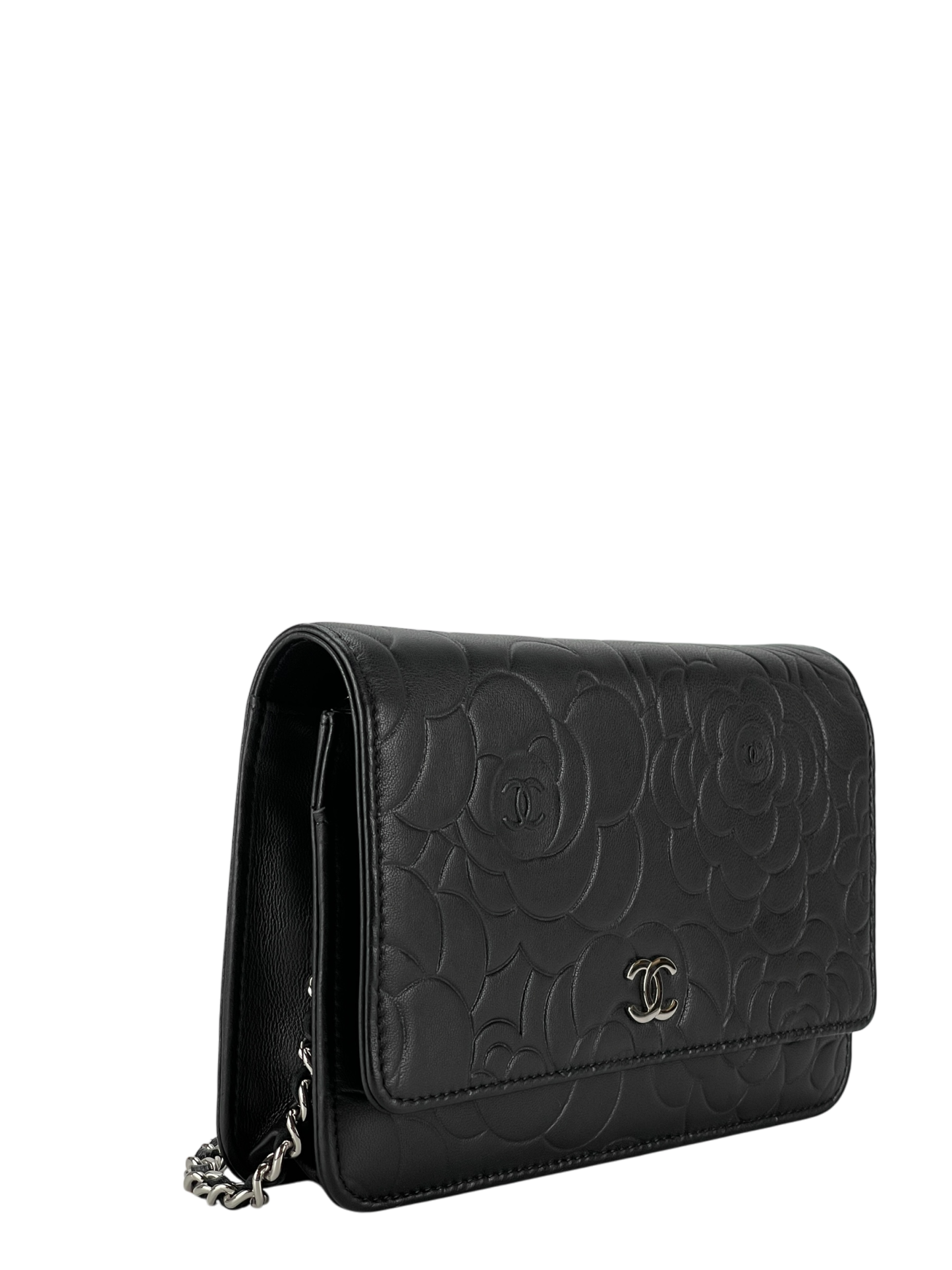 CHANEL - Coco Mark Camellia Lambskin Wallet Chain Bag (Woc)