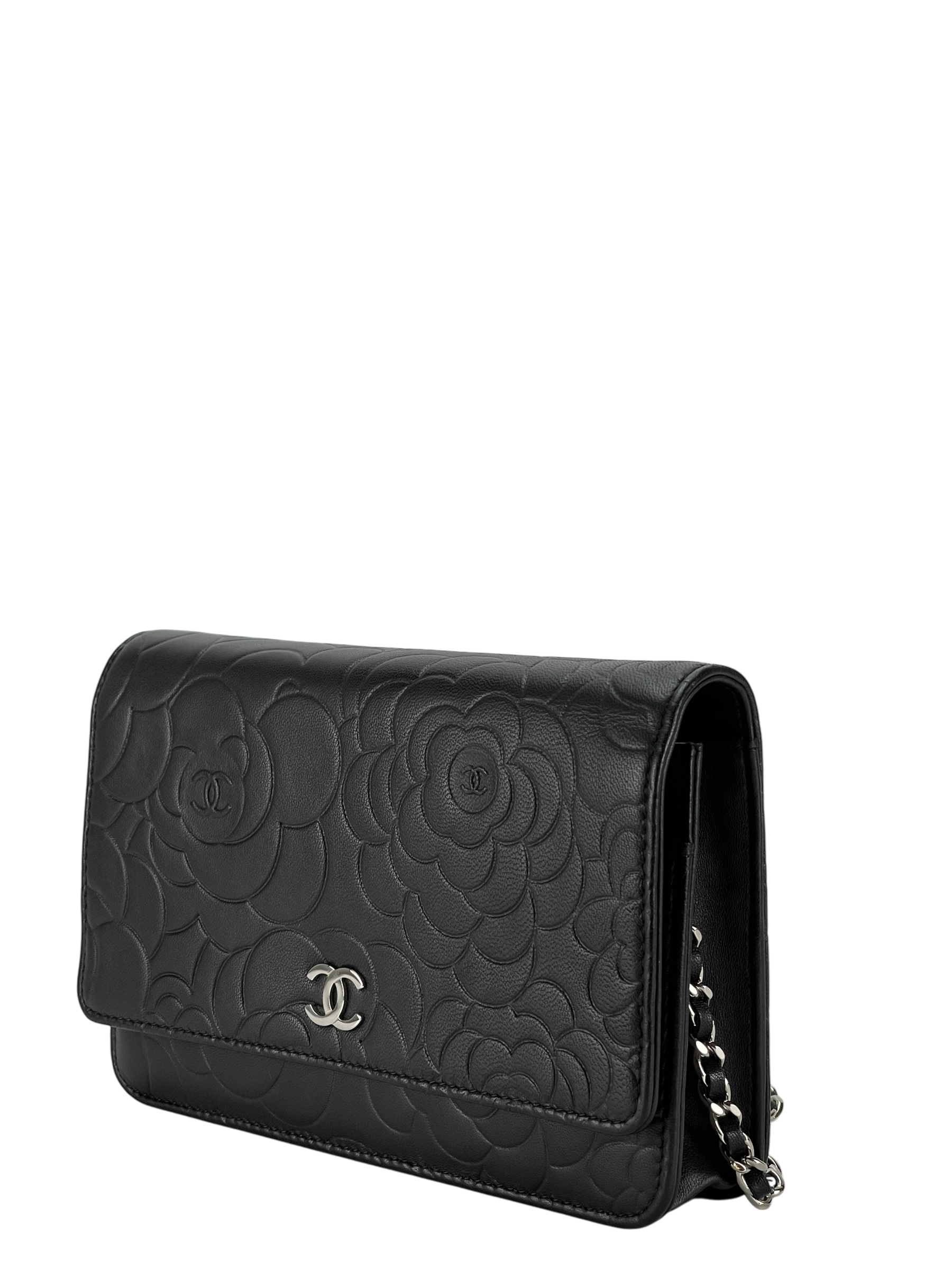 CHANEL - Coco Mark Camellia Lambskin Wallet Chain Bag (Woc)