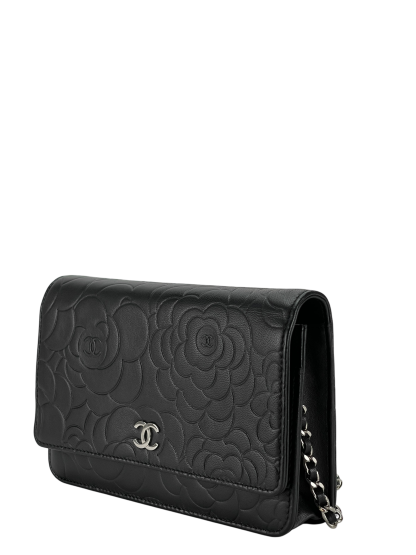 CHANEL - Coco Mark Camellia Lambskin Wallet Chain Bag (Woc)