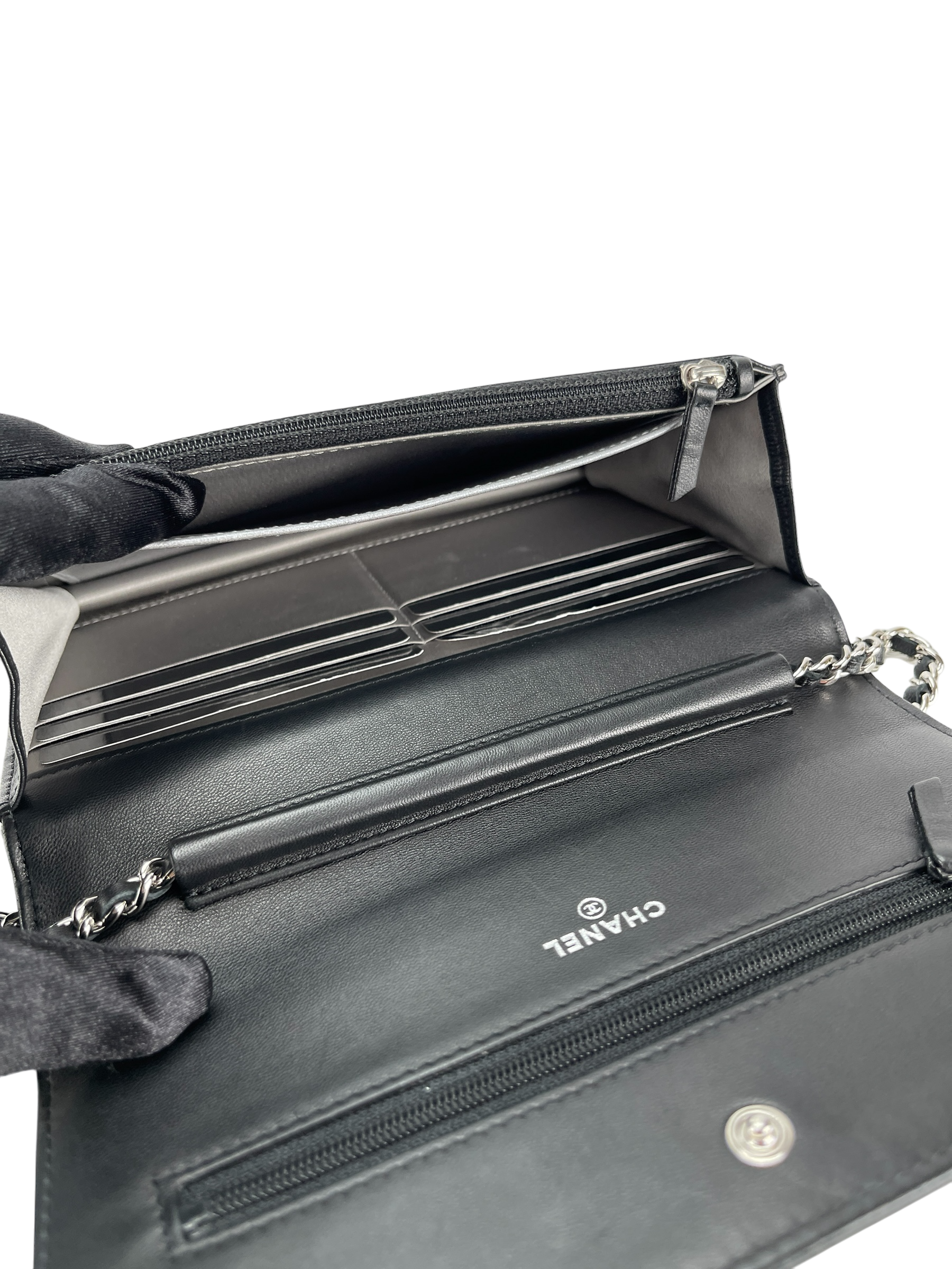 CHANEL - Coco Mark Camellia Lambskin Wallet Chain Bag (Woc)