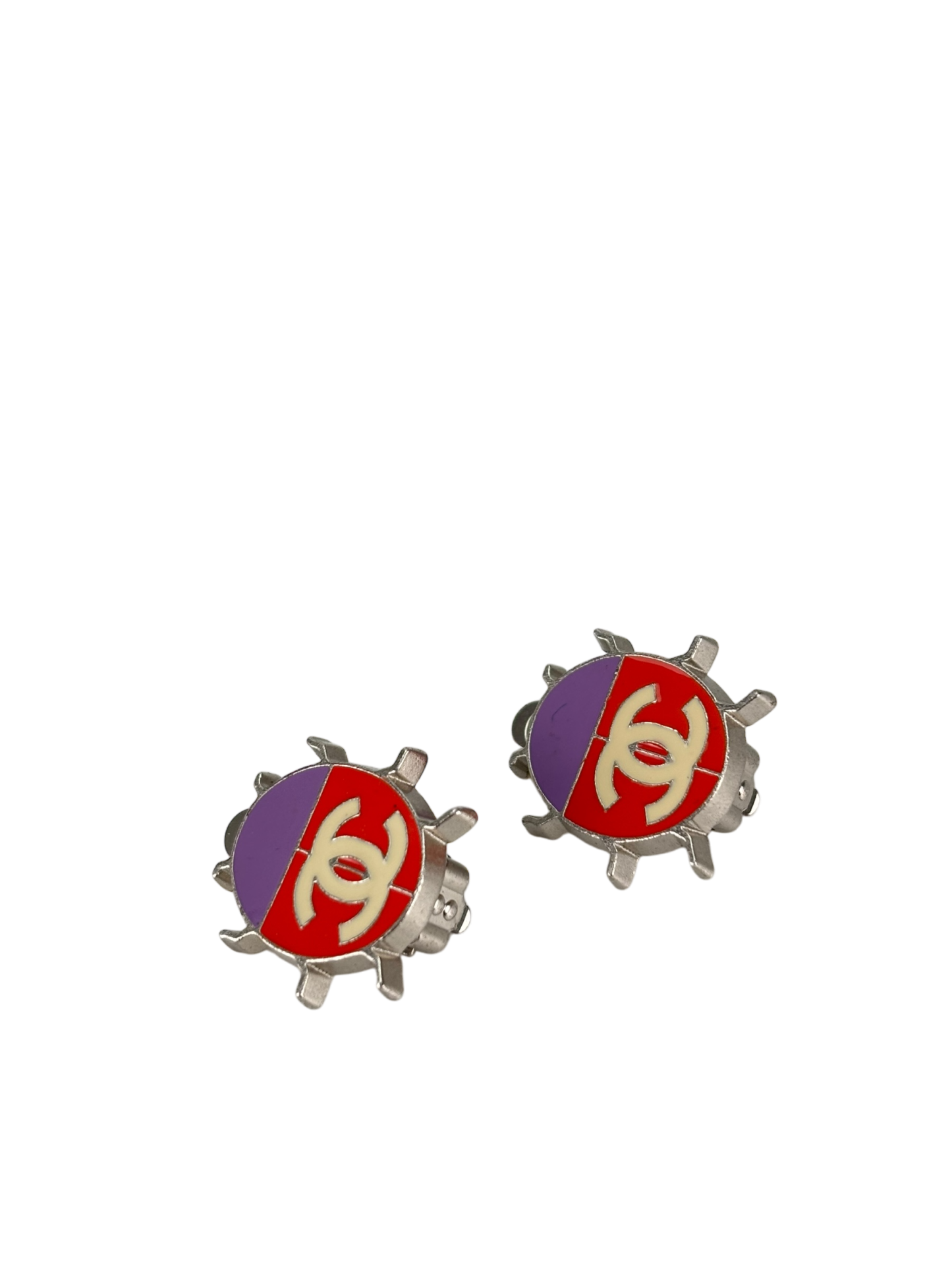 CHANEL - 04P Ladybug Coco Mark Bicolor Accessories Earrings 