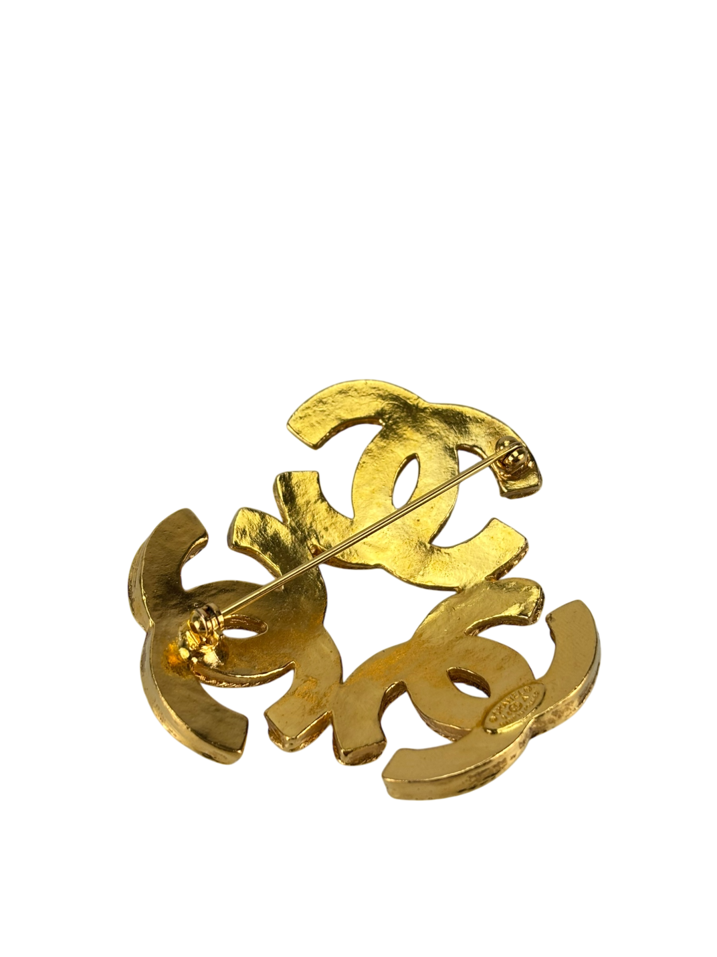 CHANEL - 94A Triple Coco Mark Brooch GP Gold