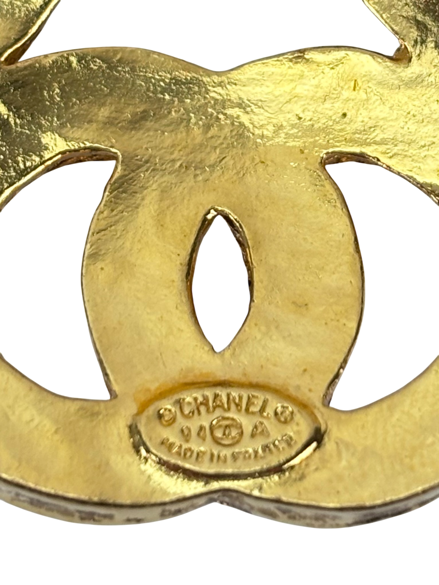 CHANEL - 94A Triple Coco Mark Brooch GP Gold