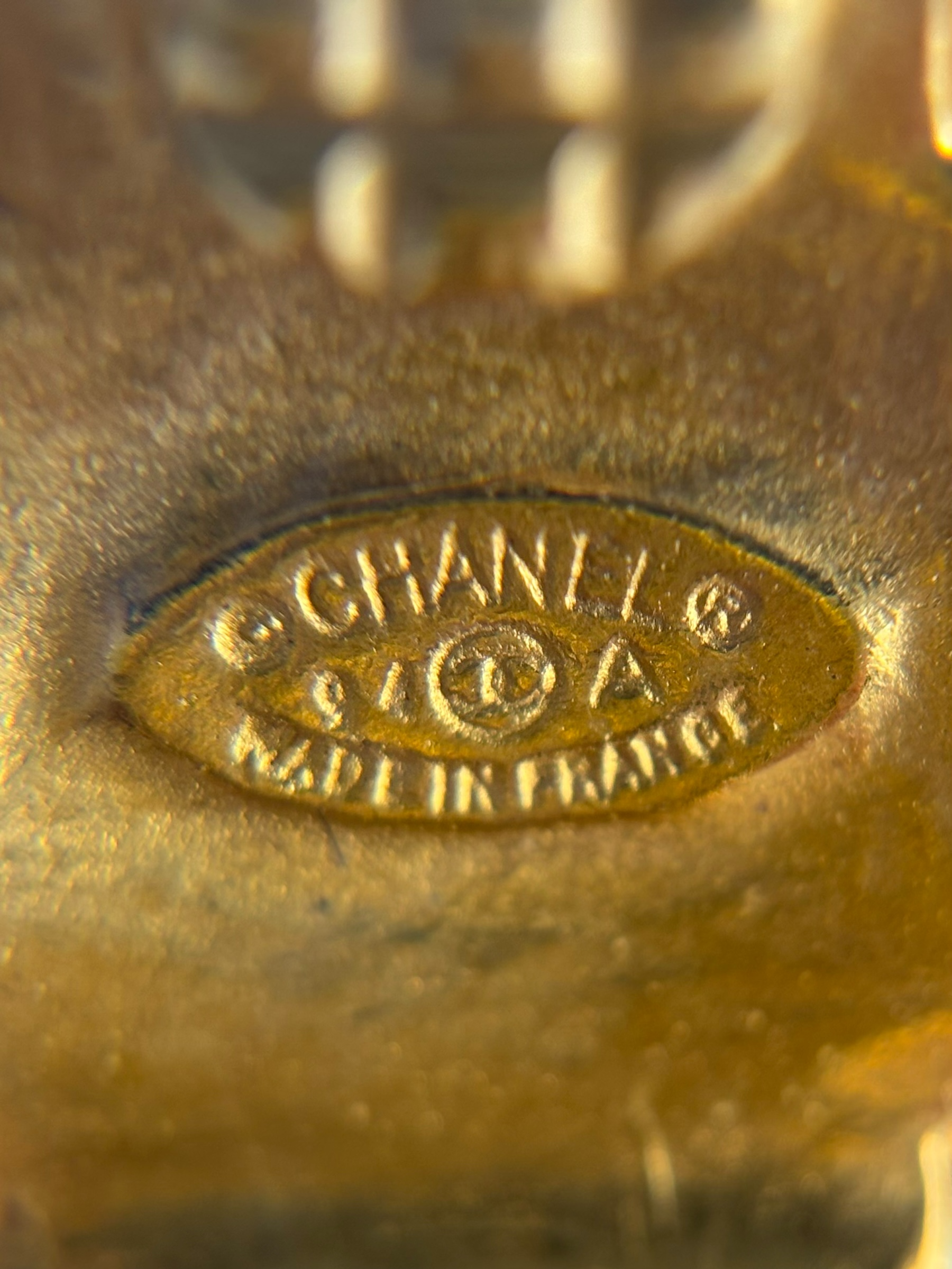 CHANEL - 94A Cross Clip Earrings Yellow Gold