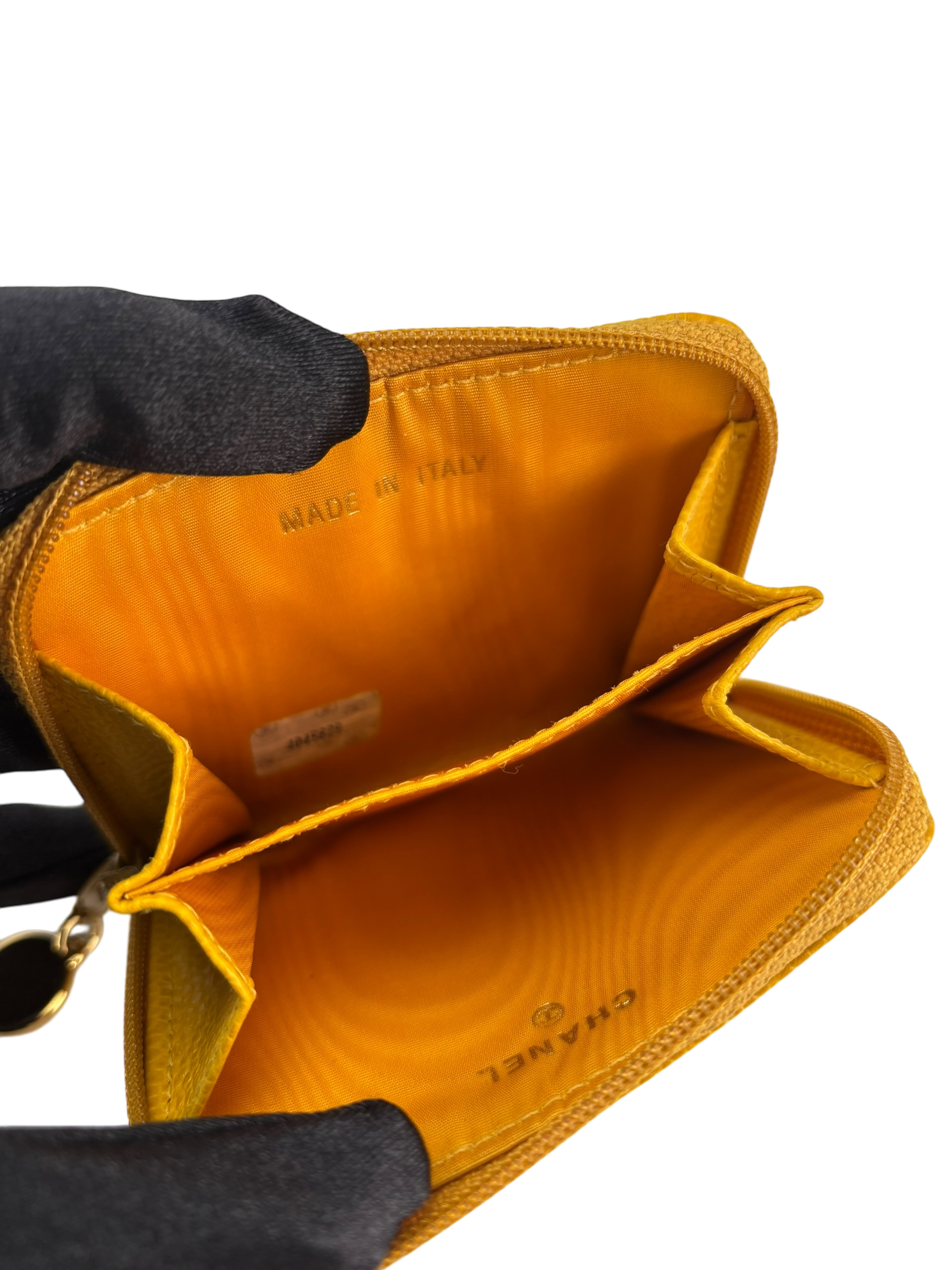 CHANEL - Yellow Caviar Coco Mark Key Case Wallet 