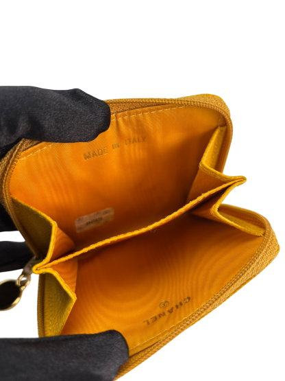 CHANEL - Yellow Caviar Coco Mark Key Case Wallet 