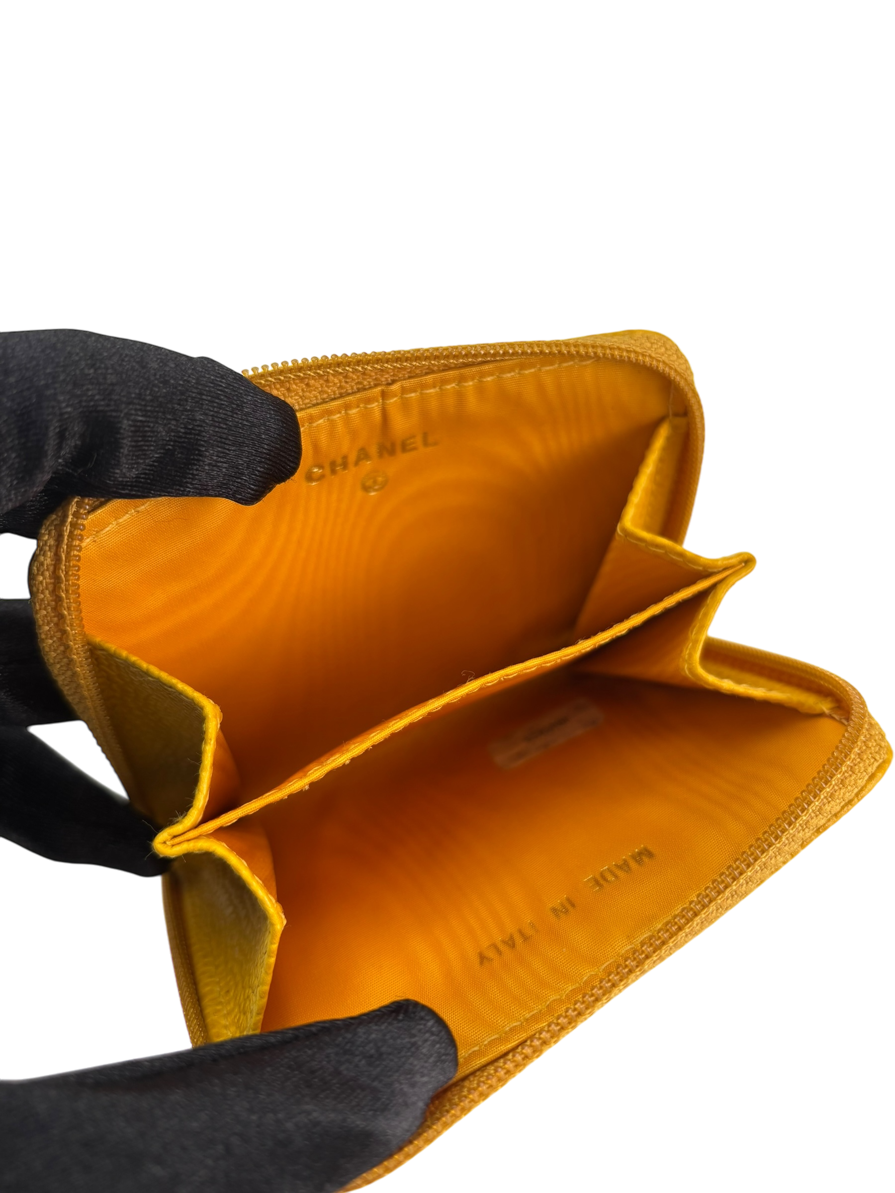 CHANEL - Yellow Caviar Coco Mark Key Case Wallet 