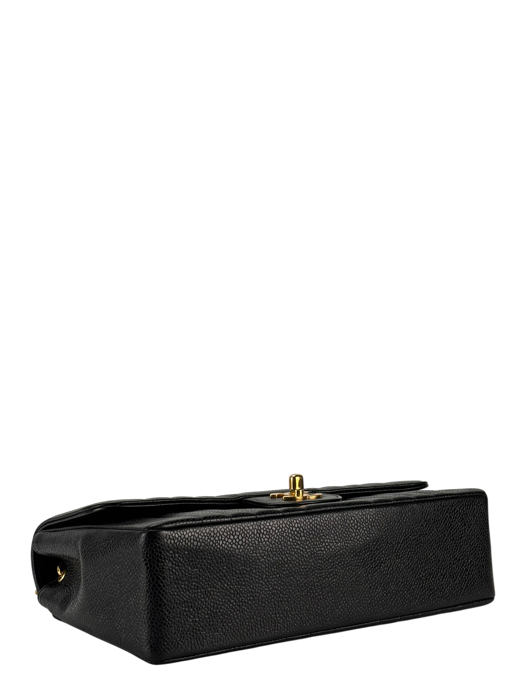 CHANEL - Black Caviar Skin Mademoiselle Chain Shoulder Bag