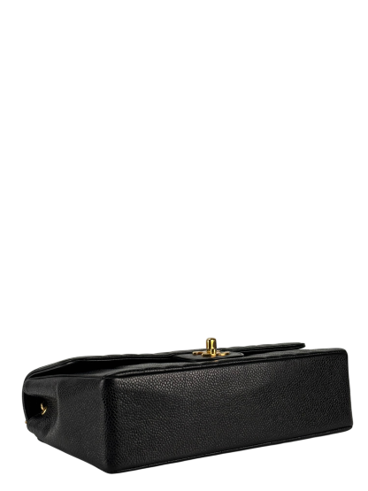 CHANEL - Black Caviar Skin Mademoiselle Chain Shoulder Bag